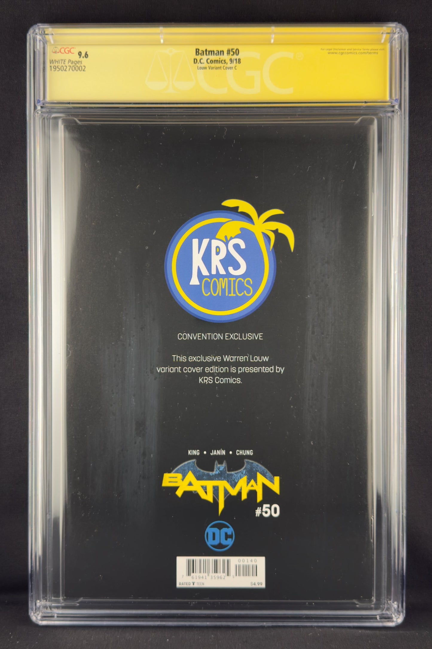 Batman #50 (2018) CGC 9.6 SS Warren Louw Variant C - Wedding of Batman & Catwoman