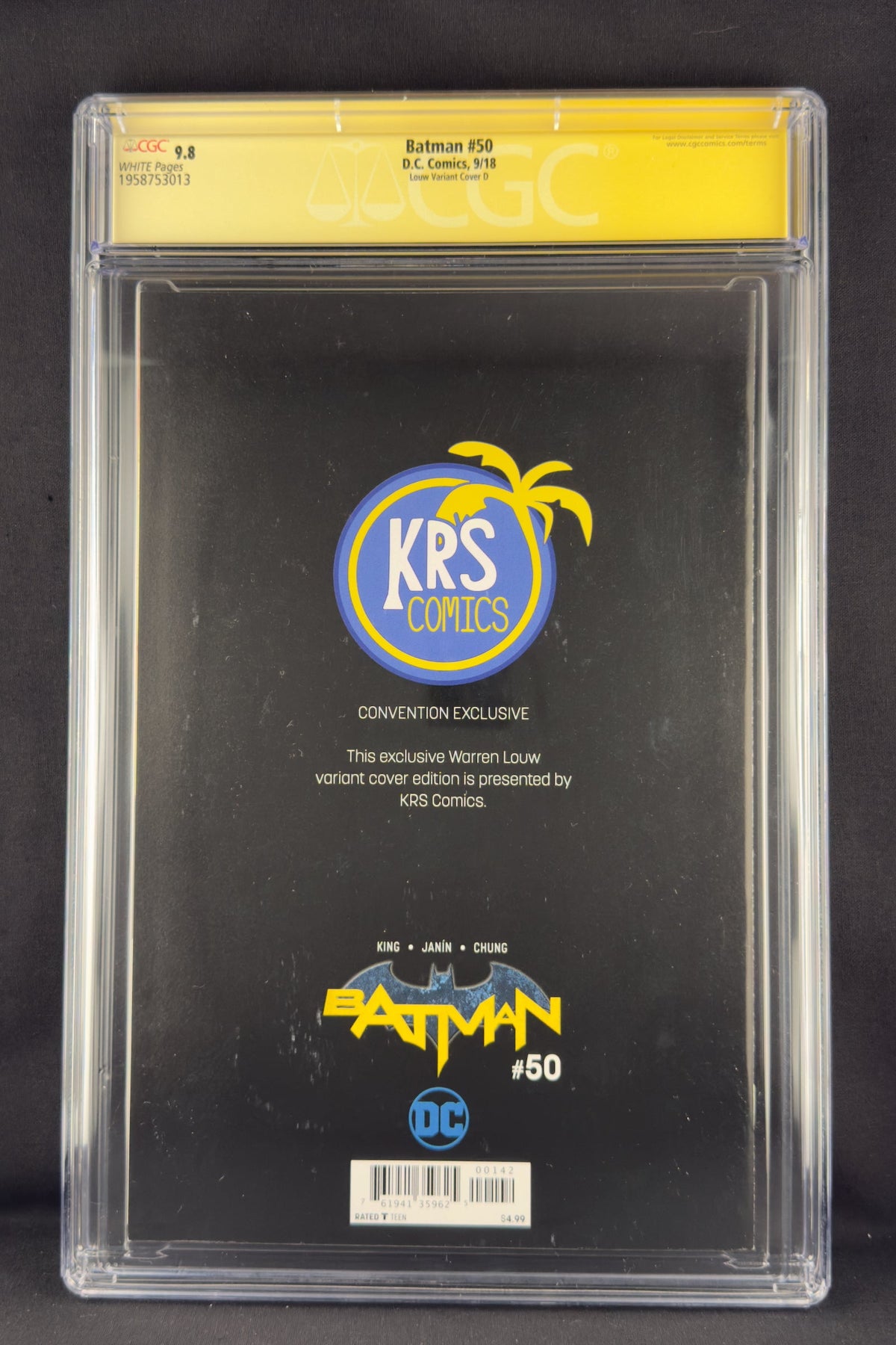 Batman #50 (2018) CGC 9.8 SS Warren Louw SDCC Virgin Variant D - Batman & Catwoman Wedding