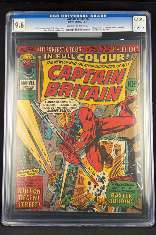 Captain Britain #8 (1976) CGC 9.6 - 1st app Elisabeth "Betsy" Braddock (later becomes Psylocke)
