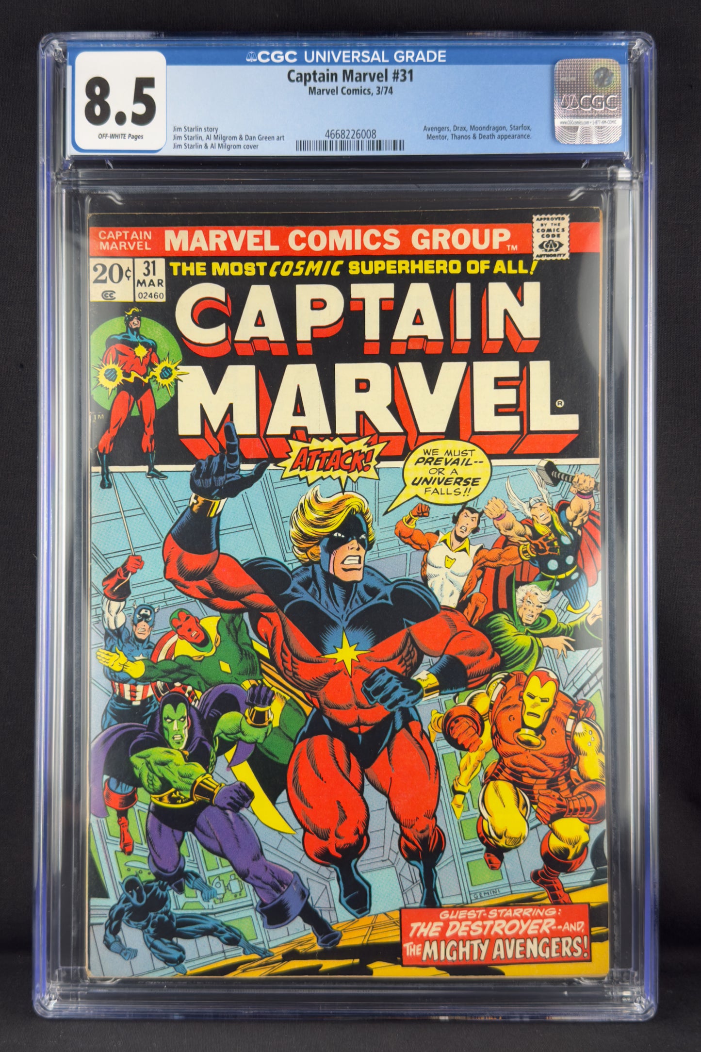 Captain Marvel #31 (1974) CGC 8.5 Jim Starlin.