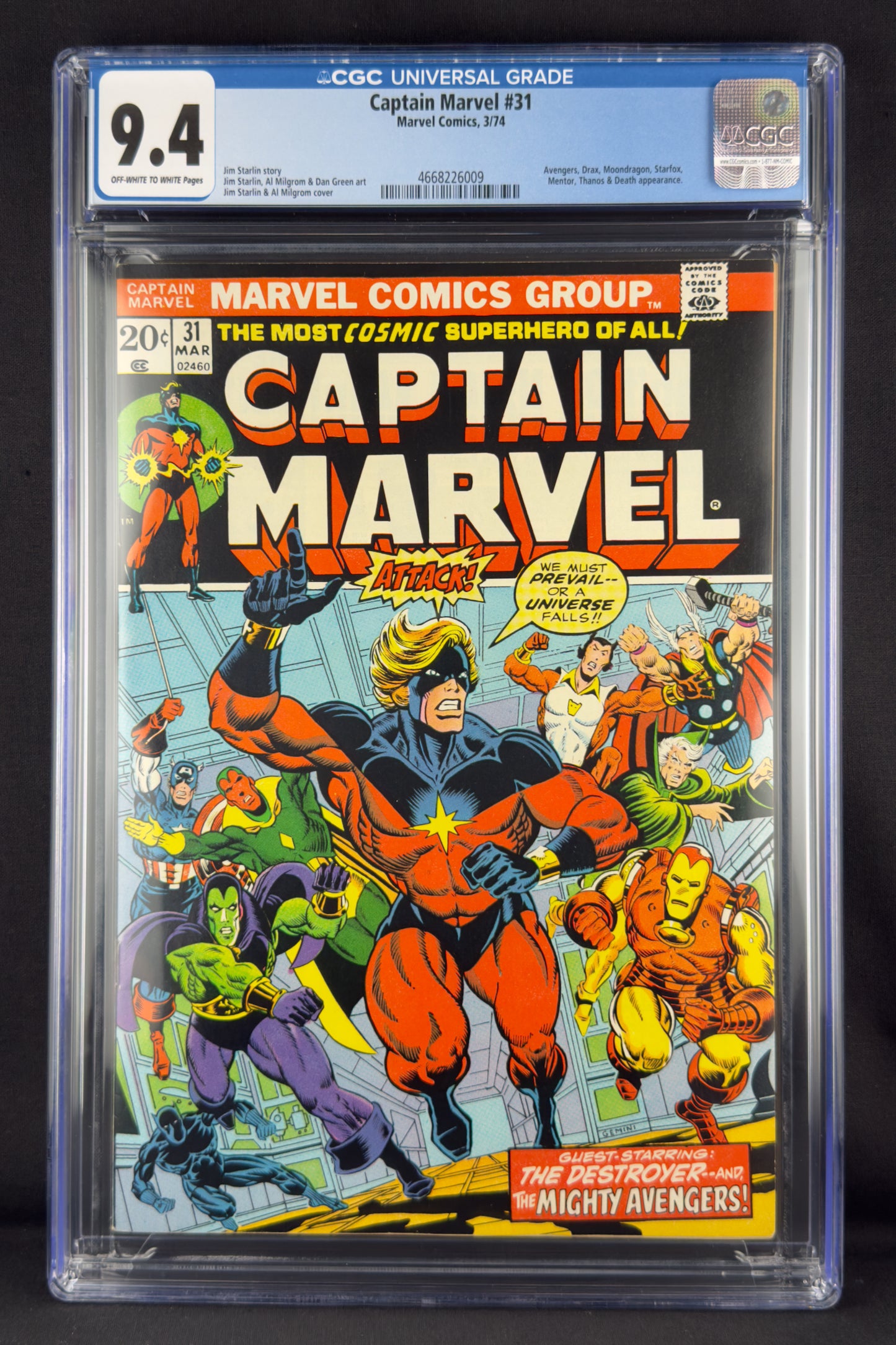 Captain Marvel #31 (1974) CGC 9.4 Jim Starlin.
