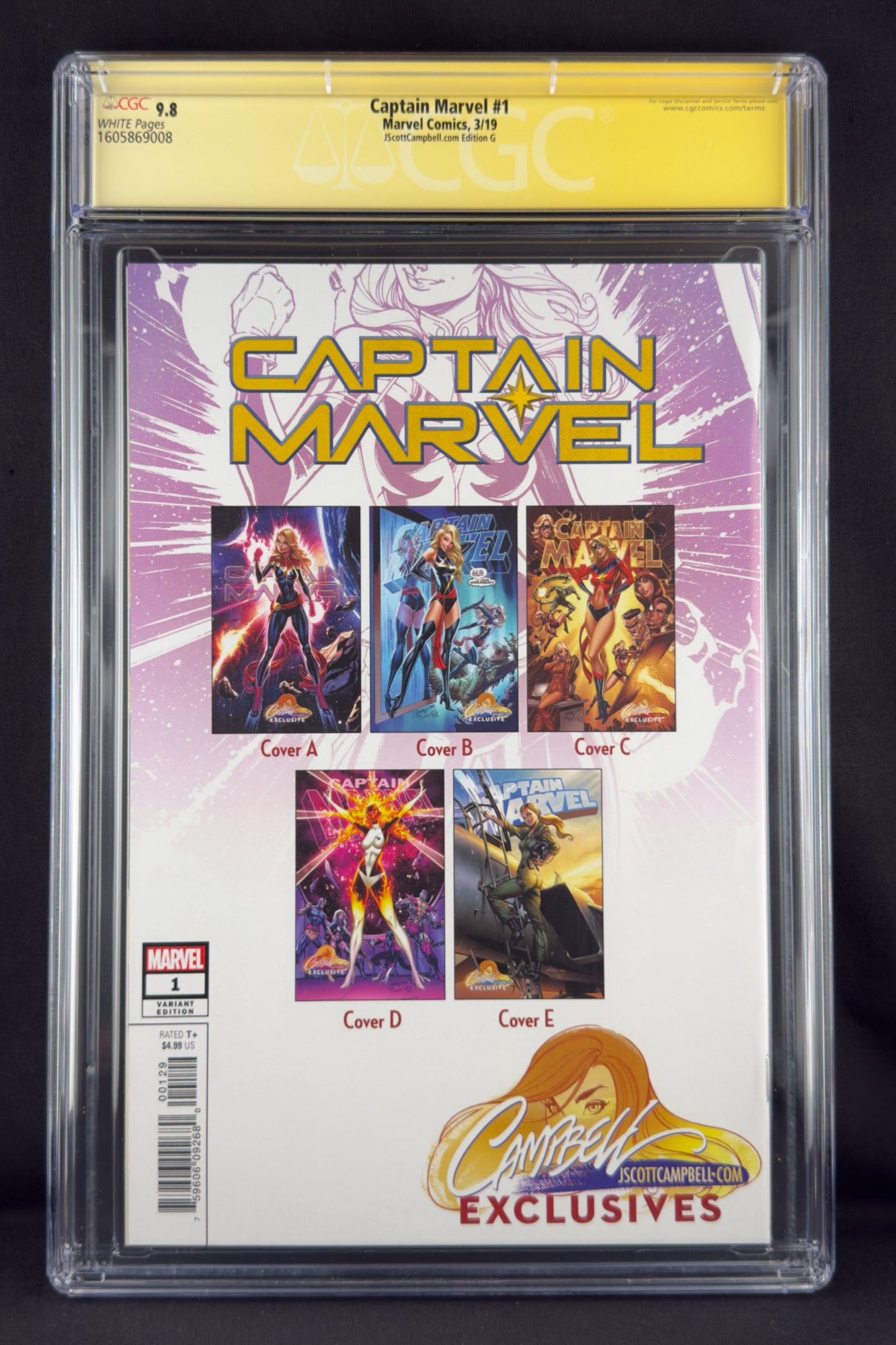 Captain Marvel #1 (2019) CGC 9.8 SS J. Scott Campbell ECCC Variant G Ltd 1000