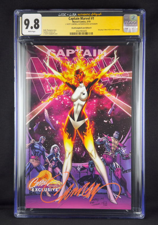 Captain Marvel #1 (2019) CGC 9.8 JSA J. Scott Campbell Variant D Ltd 1250