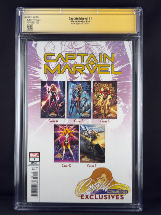 Captain Marvel #1 (2019) CGC 9.8 JSA J. Scott Campbell Variant D Ltd 1250