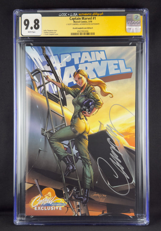 Captain Marvel #1 (2019) CGC 9.8 JSA J. Scott Campbell Variant E Ltd 1250