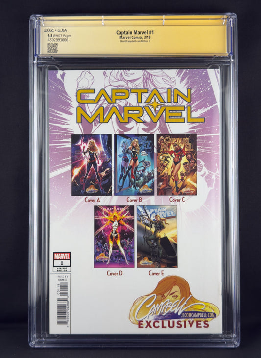 Captain Marvel #1 (2019) CGC 9.8 JSA J. Scott Campbell Variant E Ltd 1250