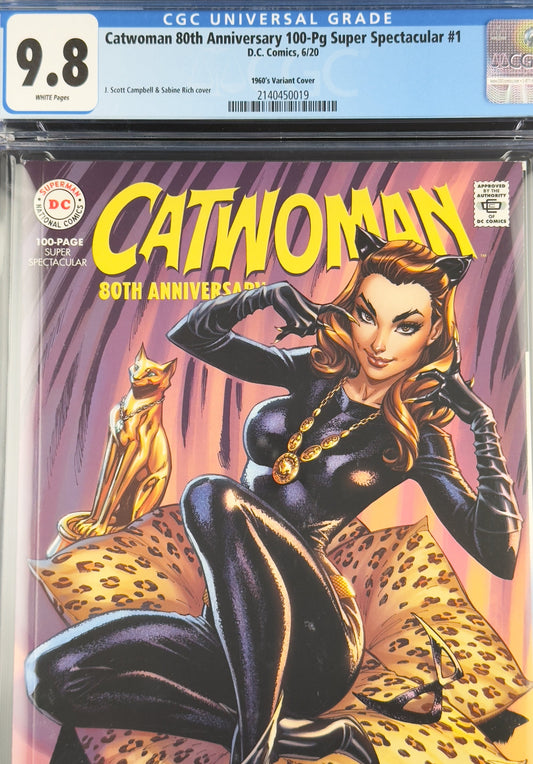 Catwoman: 80th Anniversary 100-Page Super Spectacular #1 (2020) CGC 9.8 J. Scott Campbell 1960s Variant