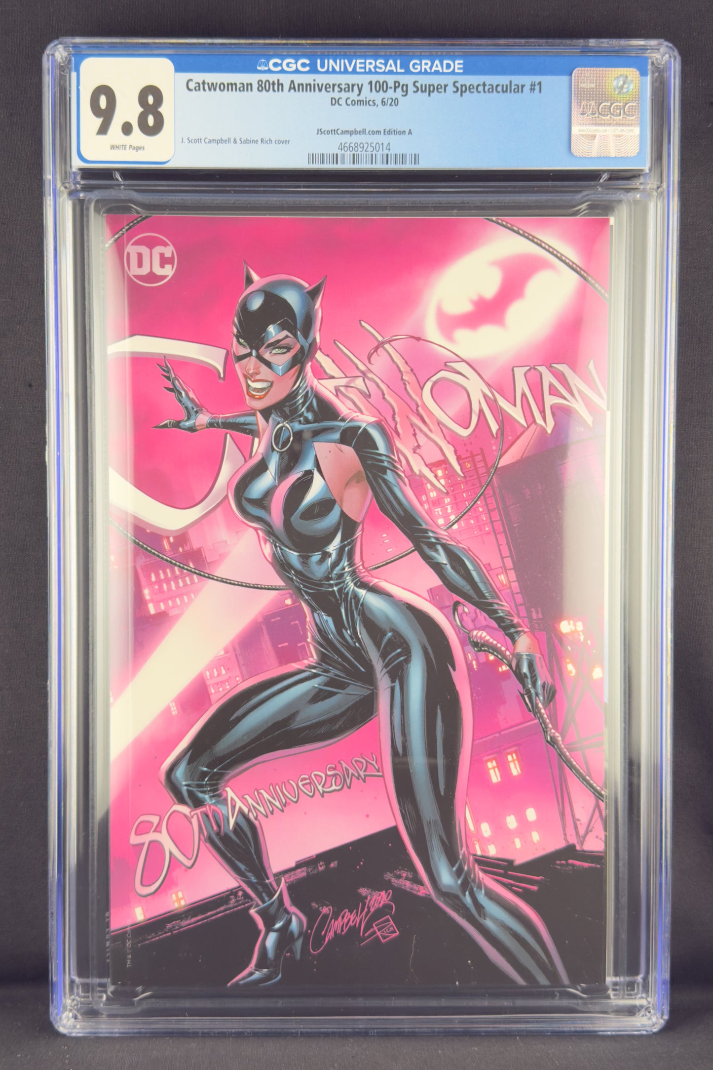Catwoman 80th Anniversary (2020) CGC 9.8 J Scott Campbell Variant A.