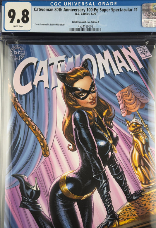 Catwoman: 80th Anniversary 100-Page Super Spectacular #1 (2020) CGC 9.8 J. Scott Campbell Variant C Ltd 1200