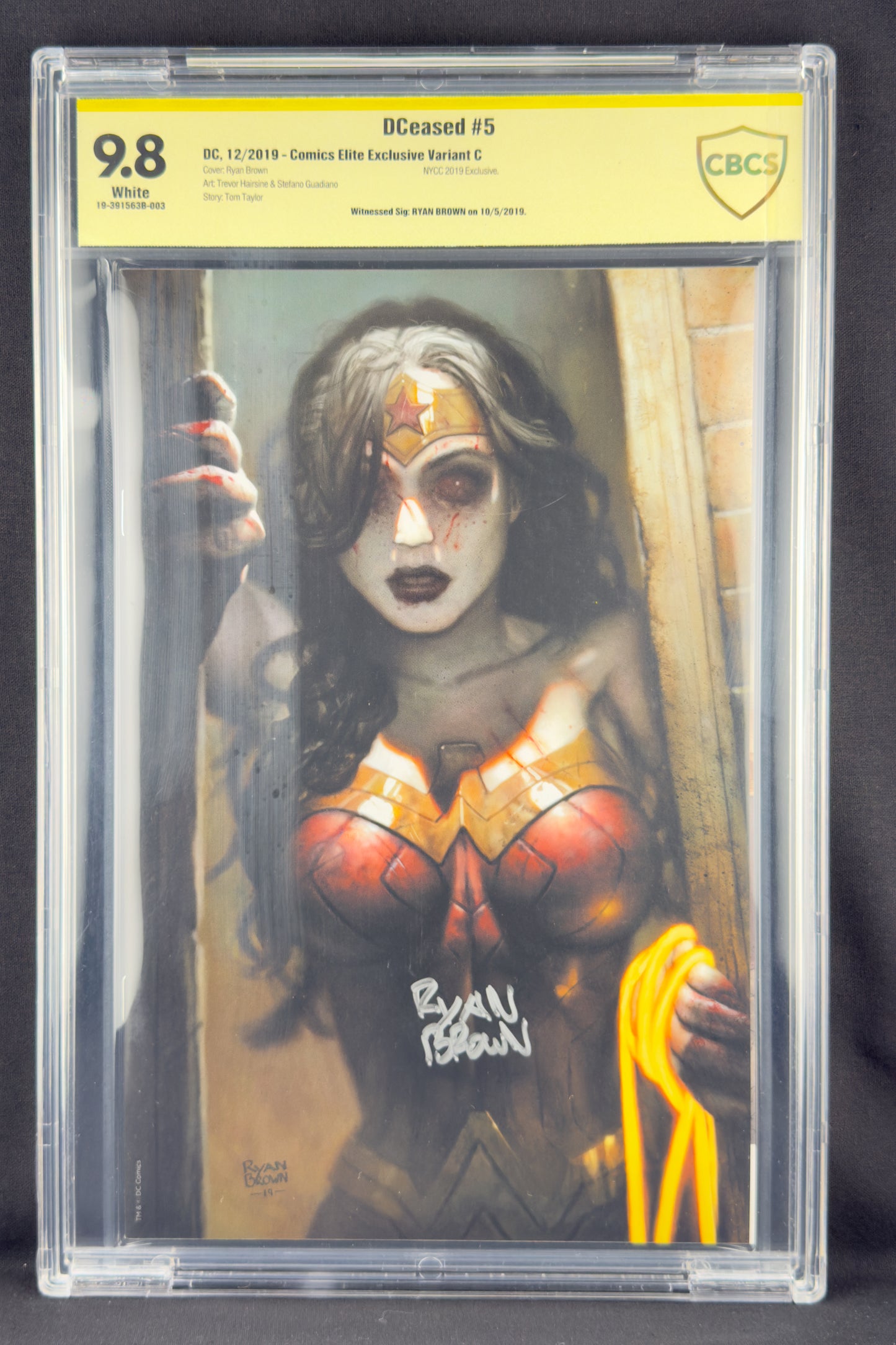 DCeased #5 (2019) CBCS 9.8 SS Ryan Brown Variant. Wonder Woman Zombie.