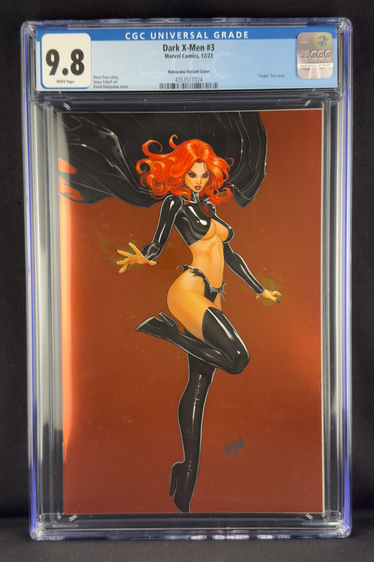 Dark X-Men #3 (2023) CGC 9.8 David Nakayama Virgin Foil Variant.