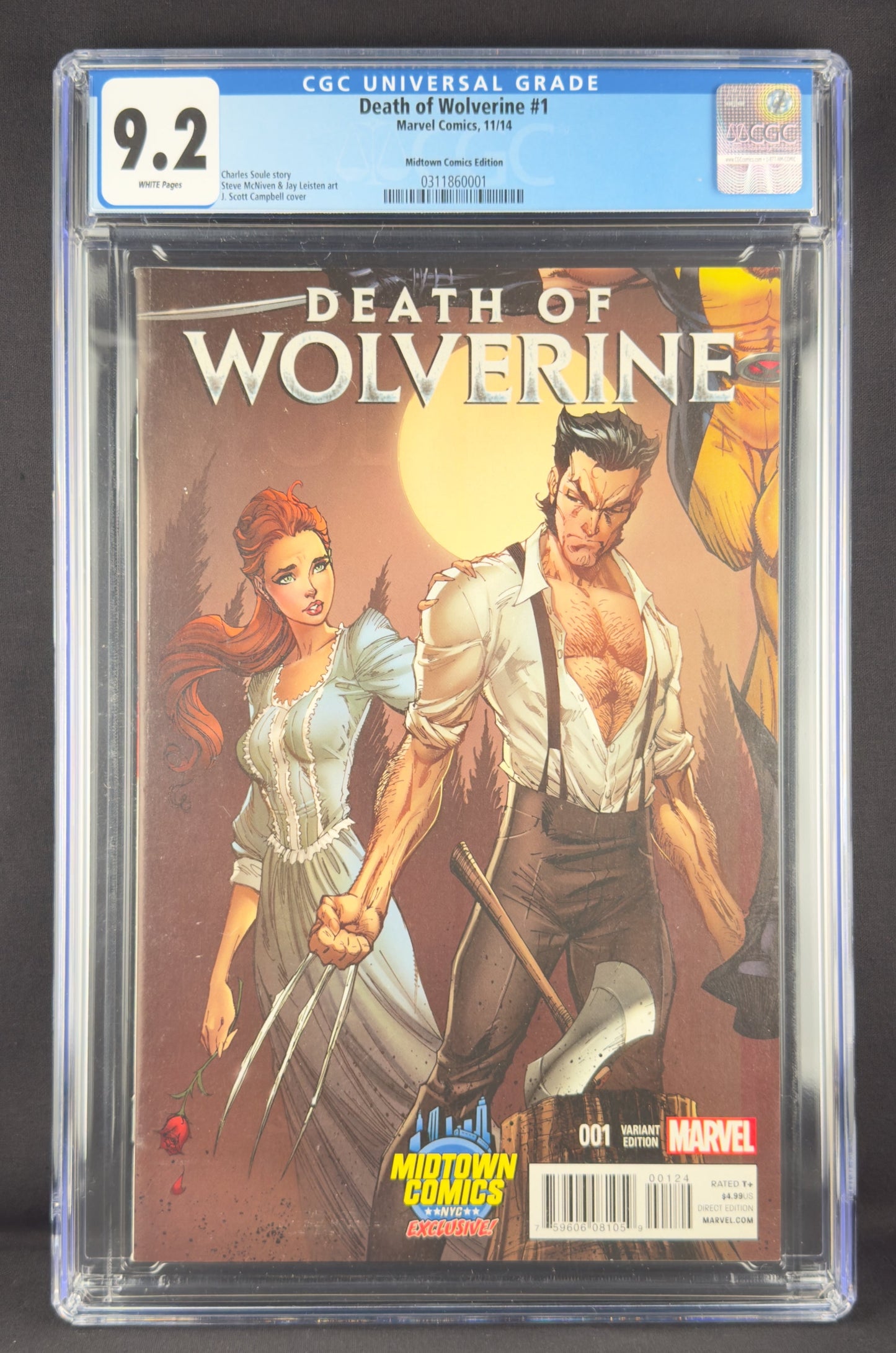 Death of Wolverine #1 (2014) CGC 9.2 J. Scott Campbell Midtown Comics