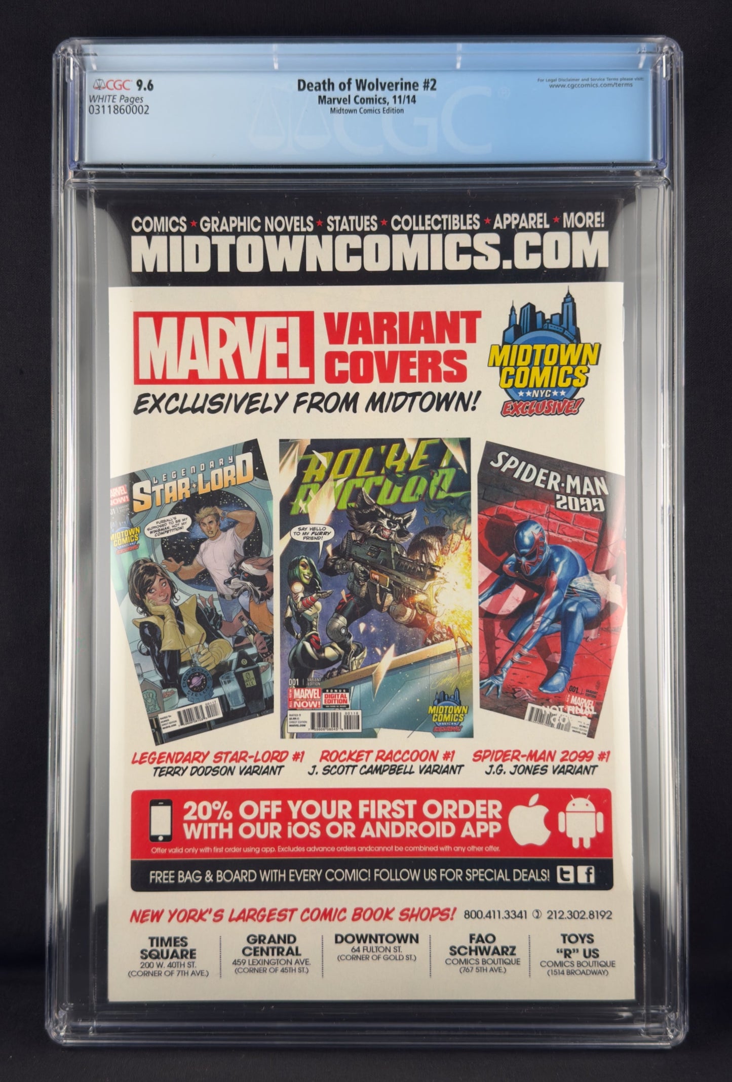 Death of Wolverine (2014) Graded Set #1 #2 #3 #4 CGC 9.2, 9.6, 9.4, 9.8 J. Scott Campbell Midtown Comics Variants
