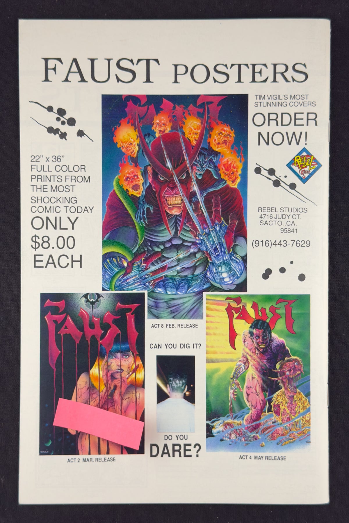 Faust Love of the Damned #1-6 Rebel Edition Quinn Vigil Set (1991-93)