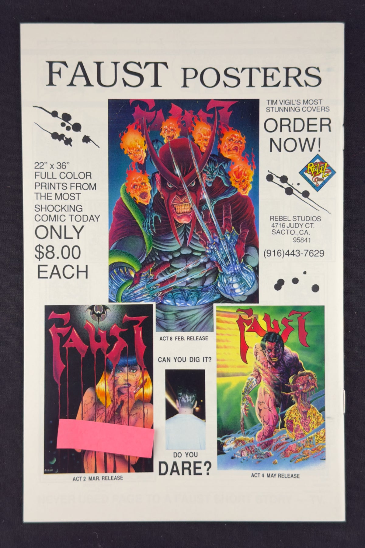 Faust Love of the Damned #1-6 Rebel Edition Quinn Vigil Set (1991-93)