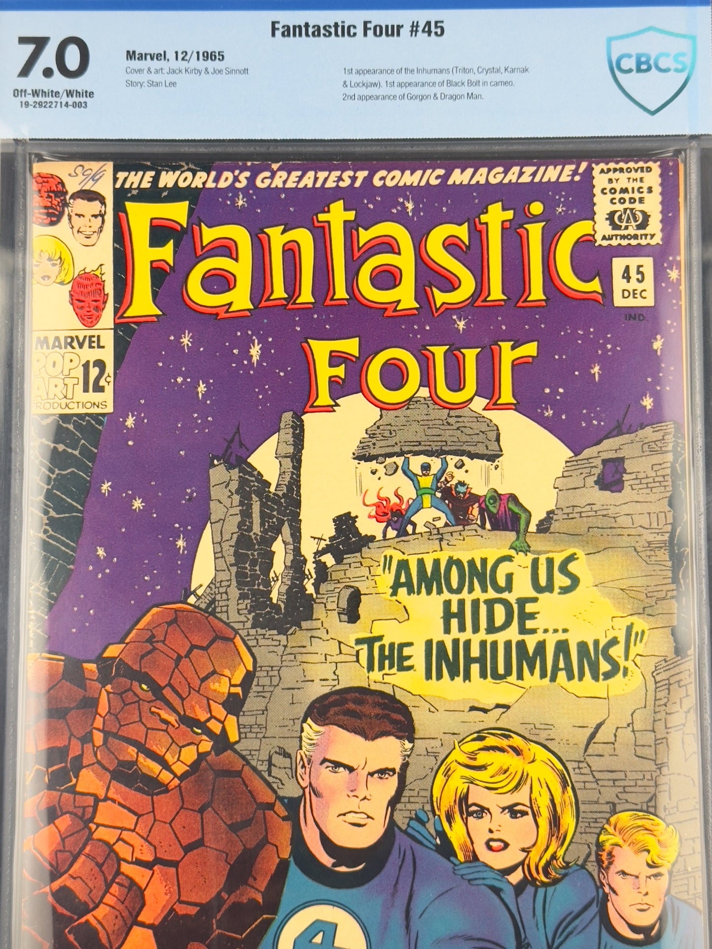 Fantastic Four #45 (1965) CBCS 7.0 - 1st app Inhumans