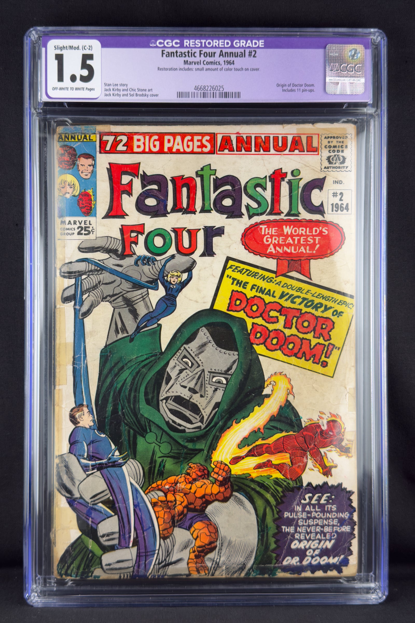 Fantastic Four Annual 02 (1964) CGC 1.5 - Origin Doctor Doom.