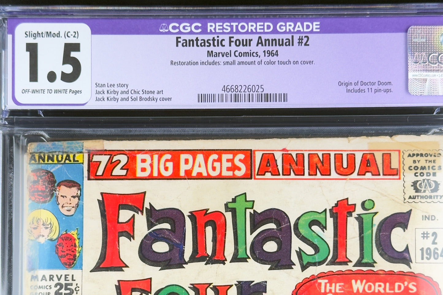Fantastic Four Annual #2 (1964) CGC 1.5 Restored - Origin Doctor Doom
