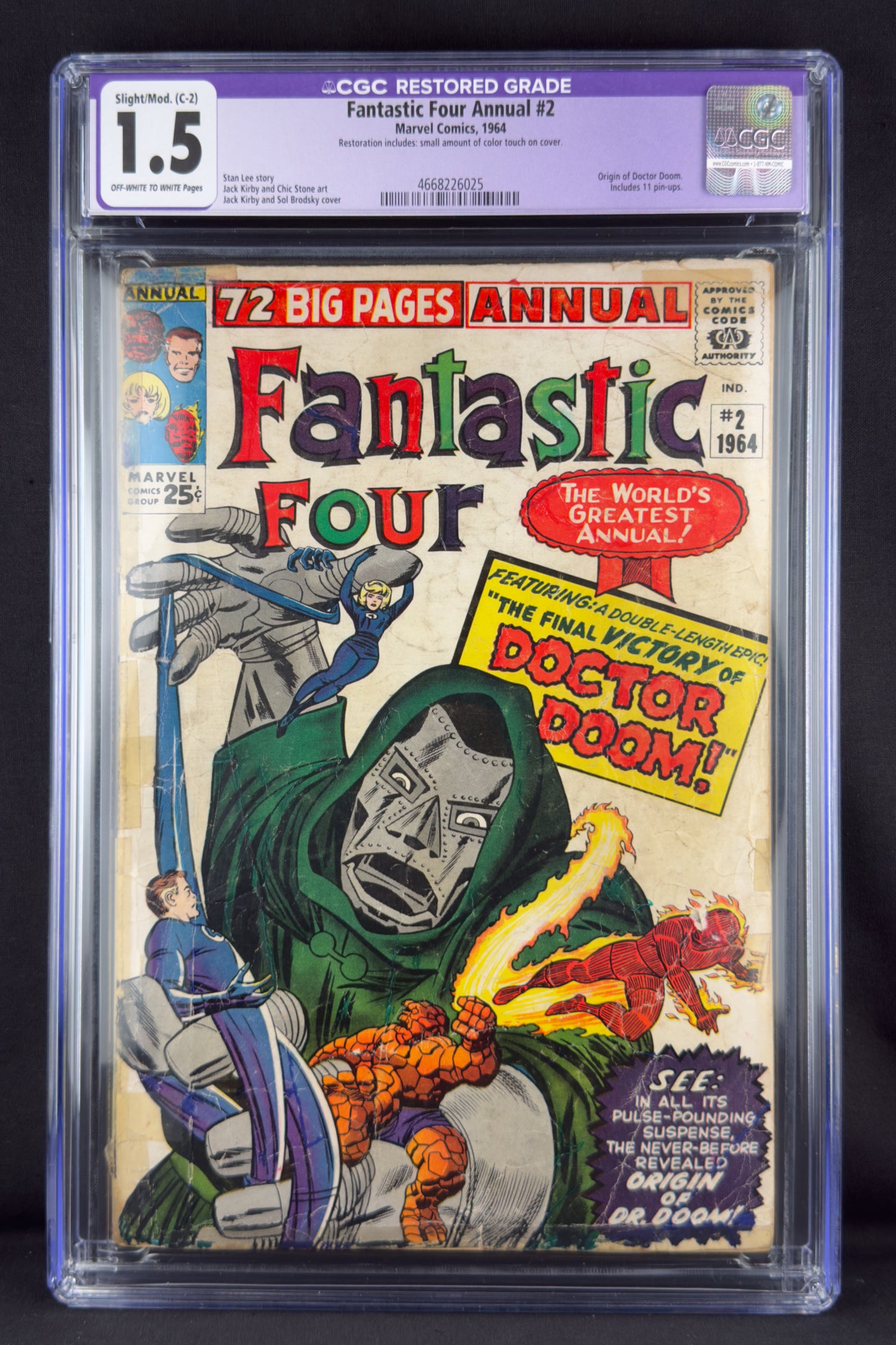 Fantastic Four Annual #2 (1964) CGC 1.5 Restored - Origin Doctor Doom