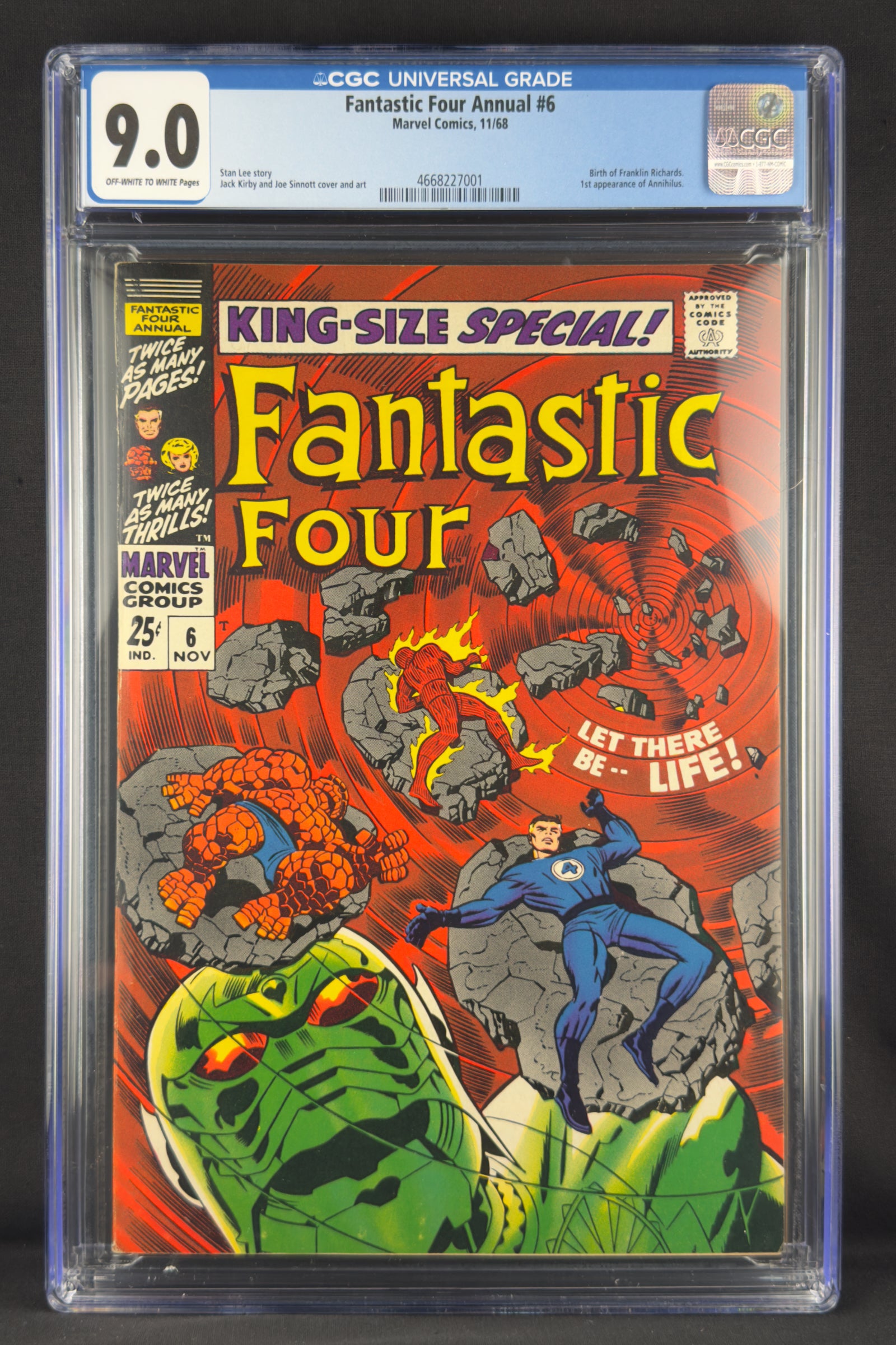 Fantastic Four Annual 6 (1968) CGC 9.0—1st Annihilus—Birth Franklin Richards.