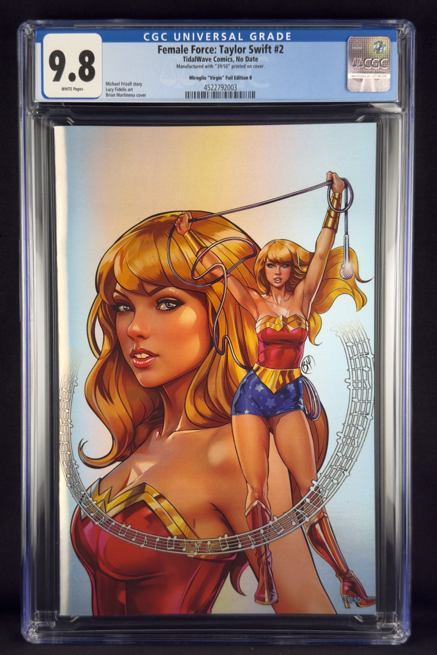 Female Force: Taylor Swift #2 CGC 9.8 Brian Miroglio Virgin Foil B
