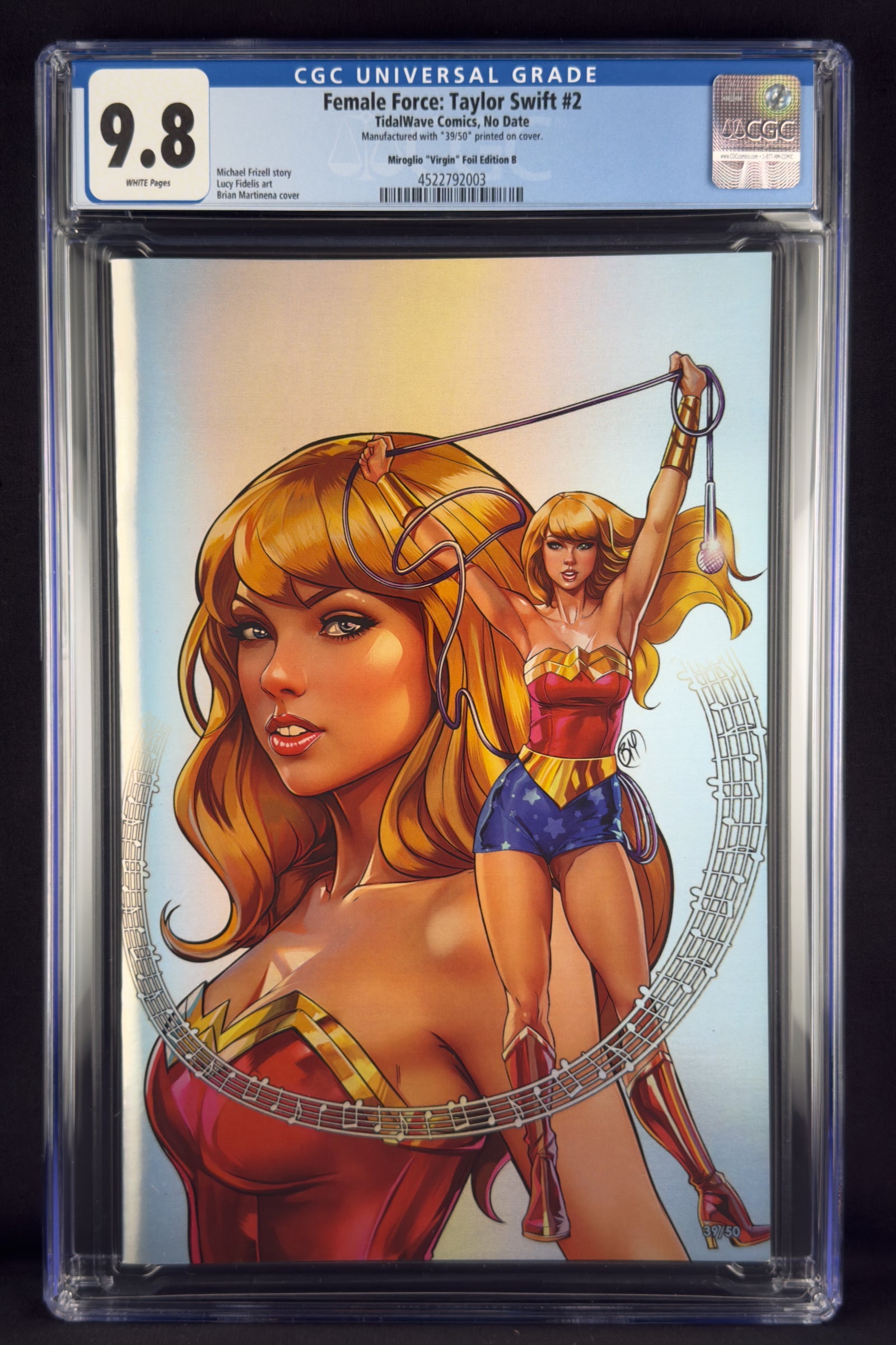 Female Force: Taylor Swift #2 CGC 9.8 Brian Miroglio Virgin Foil B