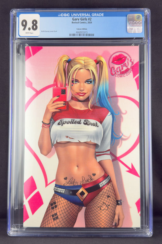 Garv Girls #2 (2024) CGC 9.8 Keith Garvey Pearl Linen Jester Cover A.
