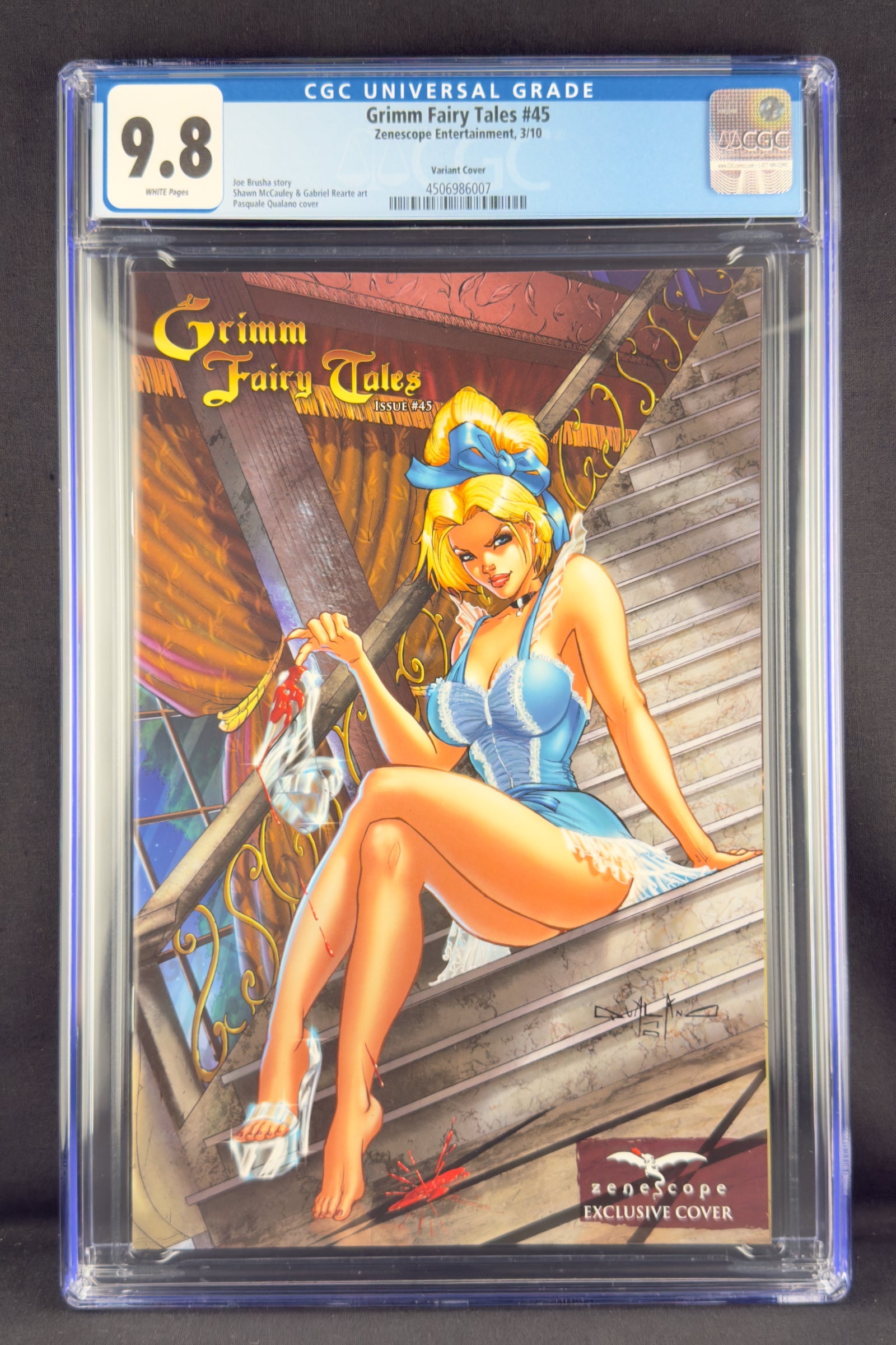 Grimm Fairy Tales #45 (2010) CGC 9.8 Pasquale Qualano Variant B Ltd 75. Cinderella