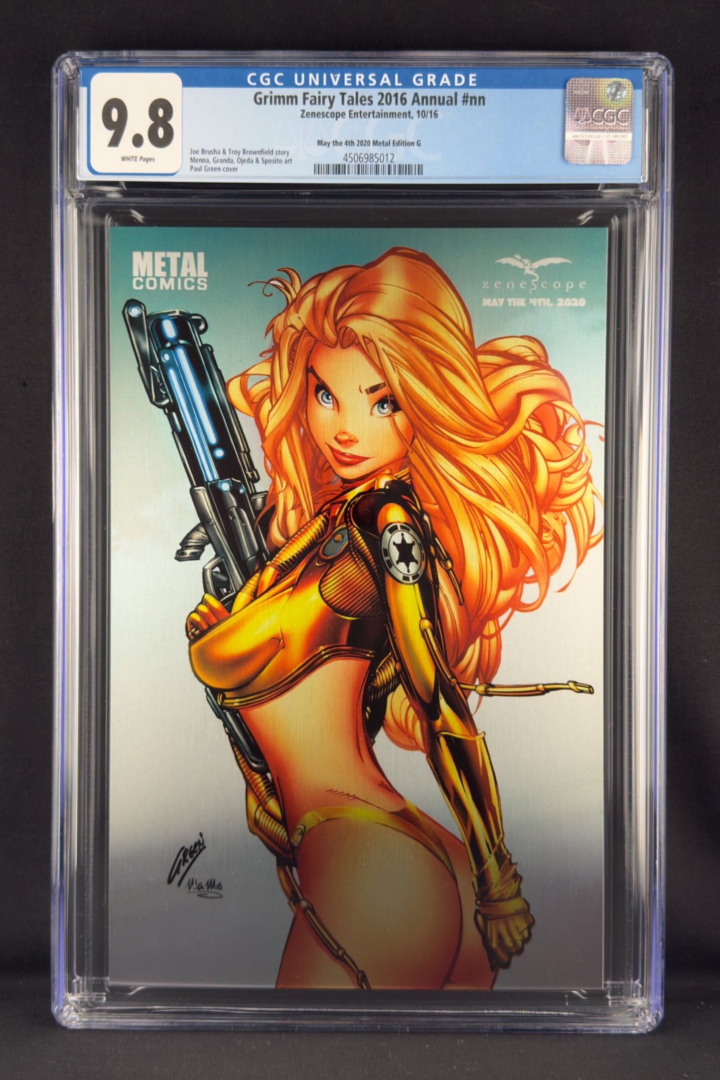 Grimm Fairy Tales 2016 Annual (2016) CGC 9.8 Paul Green Metal. Gold Trooper