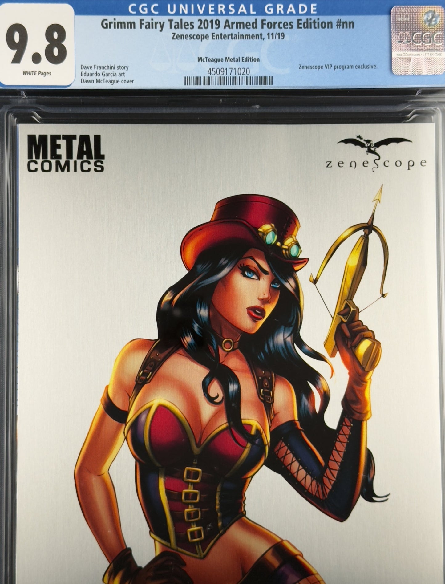 Grimm Fairy Tales 2019 Armed Forces Edition #nn (2019) CGC 9.8 Dawn McTeigue Metal VIP Variant