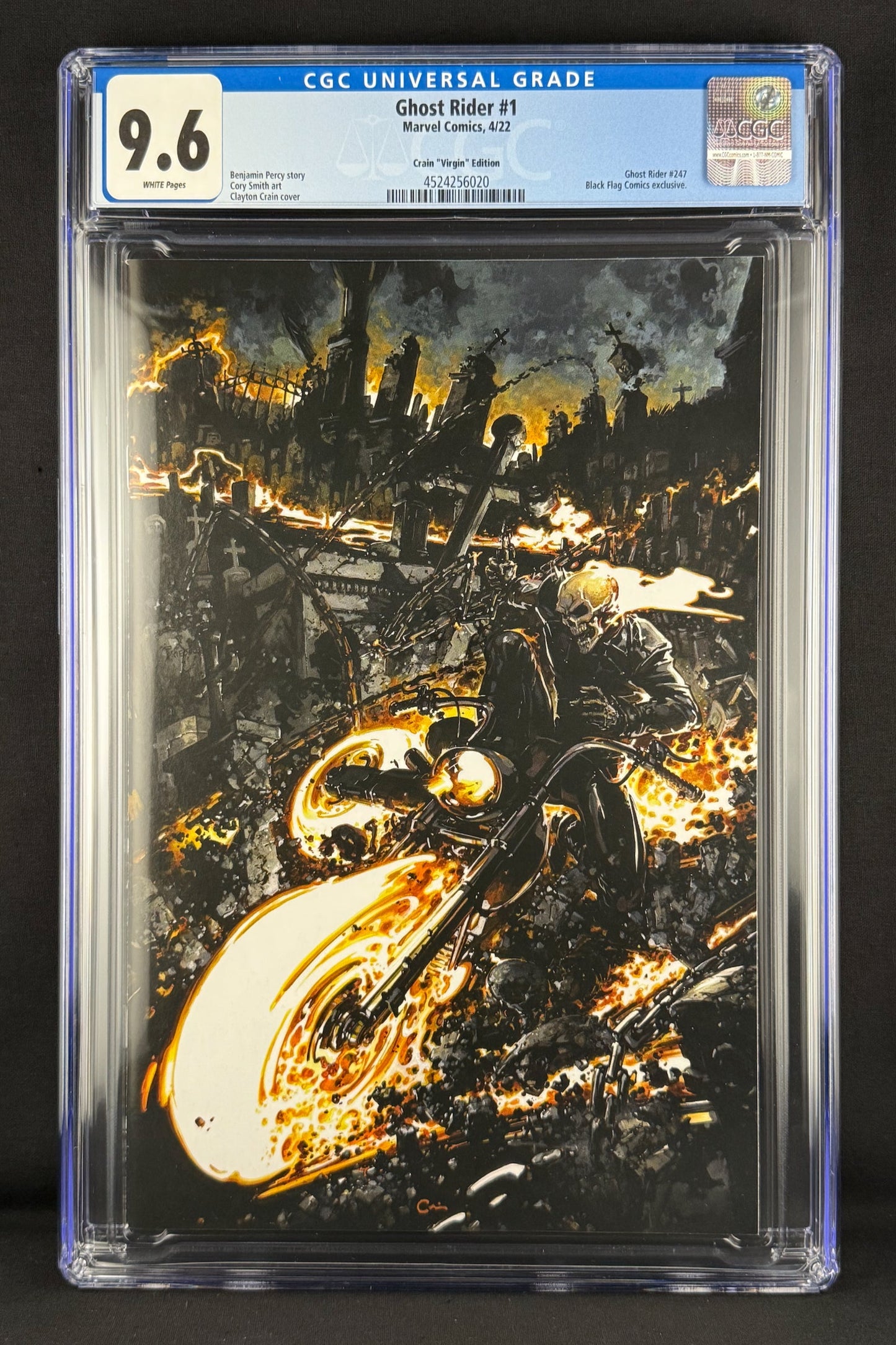 Ghost Rider #1 (2022) CGC 9.6 Clayton Crain Virgin Variant Ltd 850