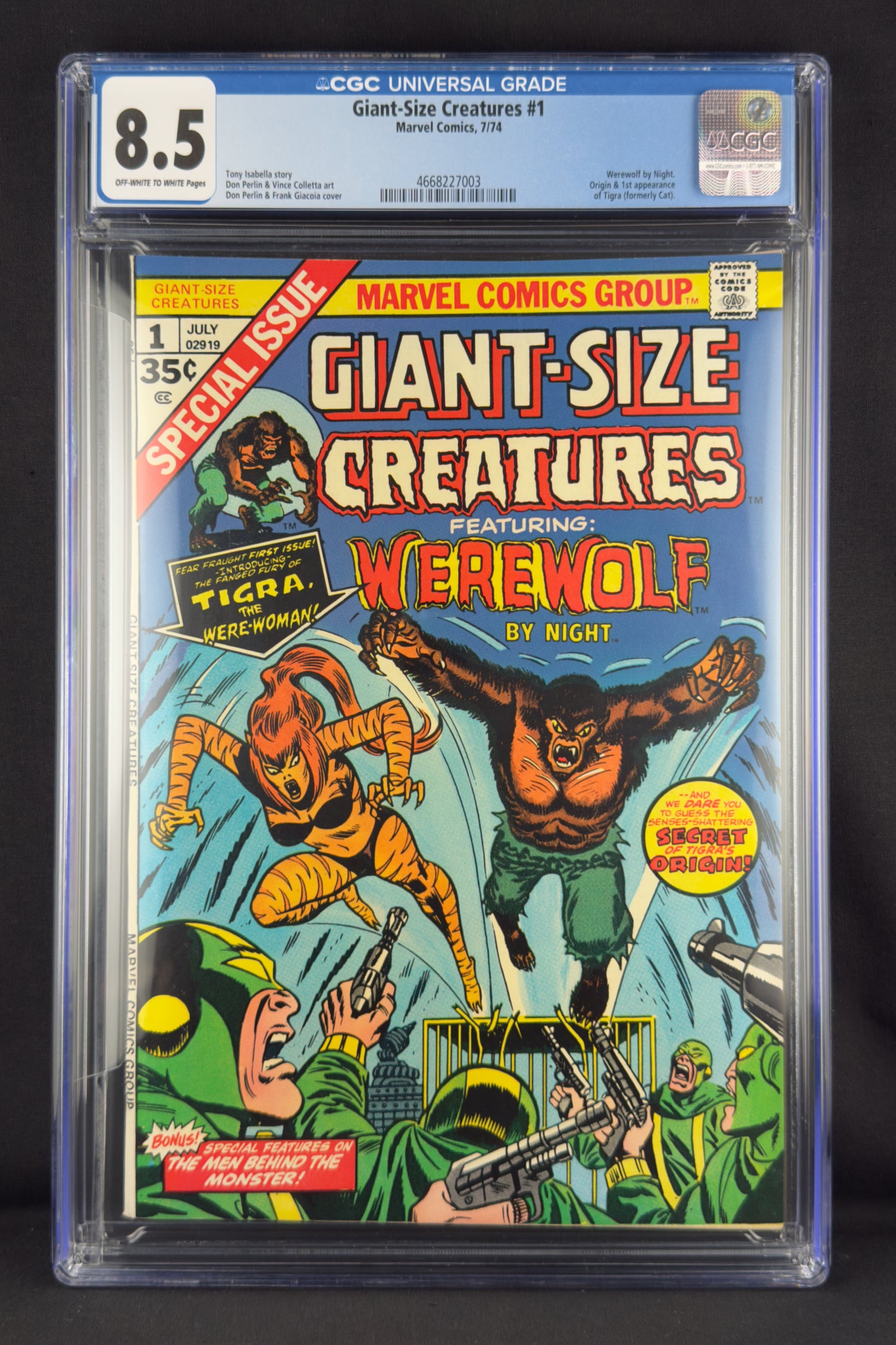 Giant-Size Creatures #1 (1974) CGC 8.5 - First appearance of Tigra.