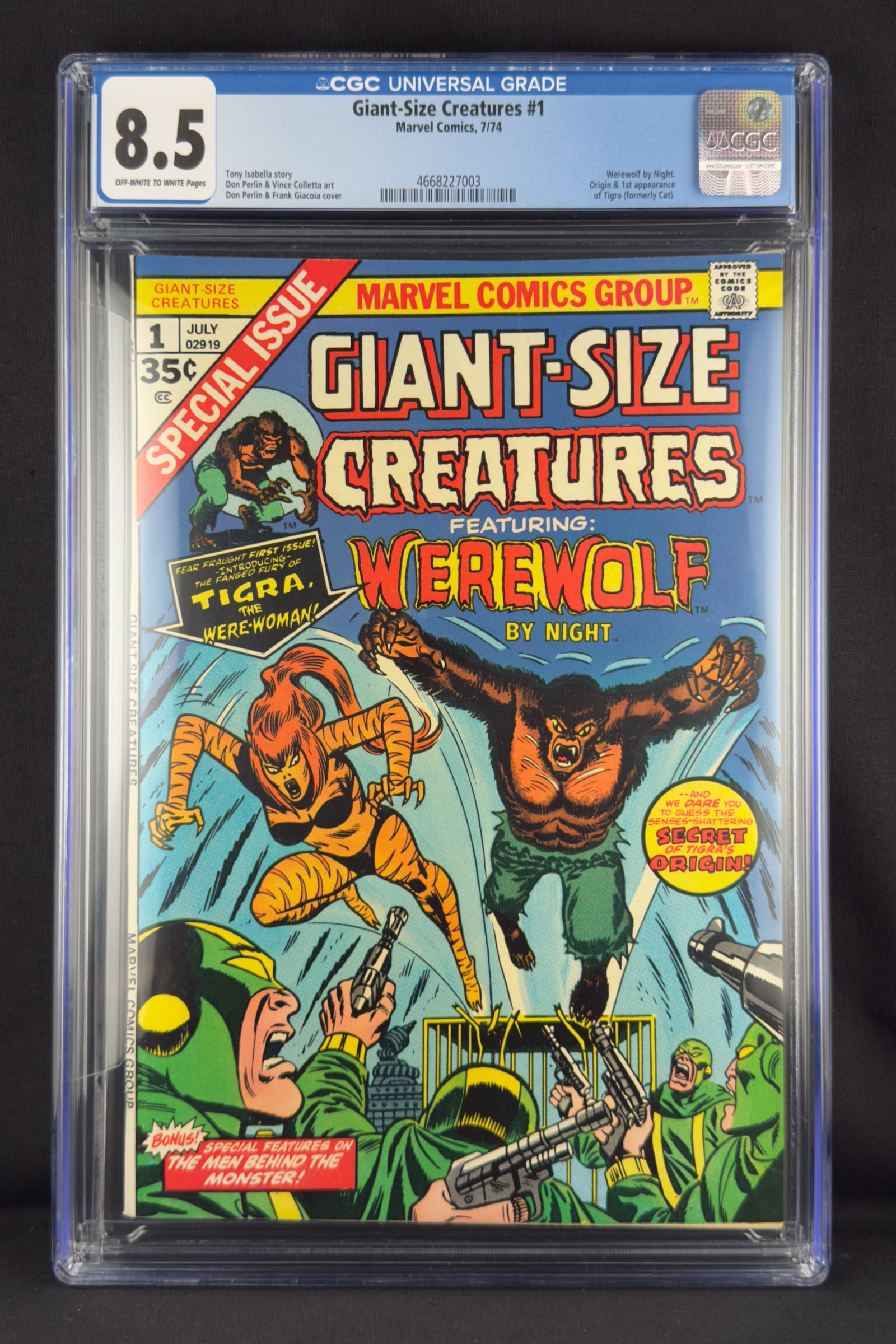Giant-Size Creatures #1 (1974) CGC 8.5 - First appearance of Tigra.