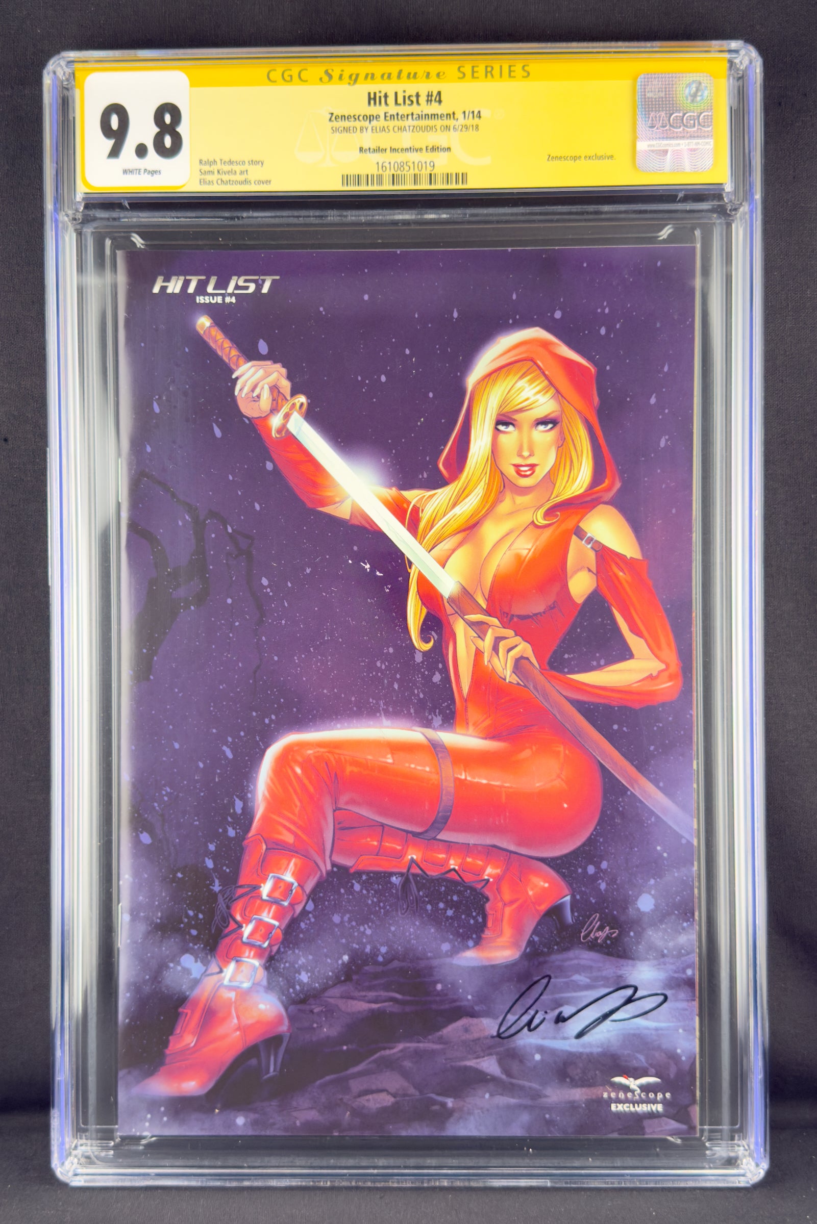 Hit List #4 (2014) CGC 9.8 SS Elias Chatzoudis Variant.