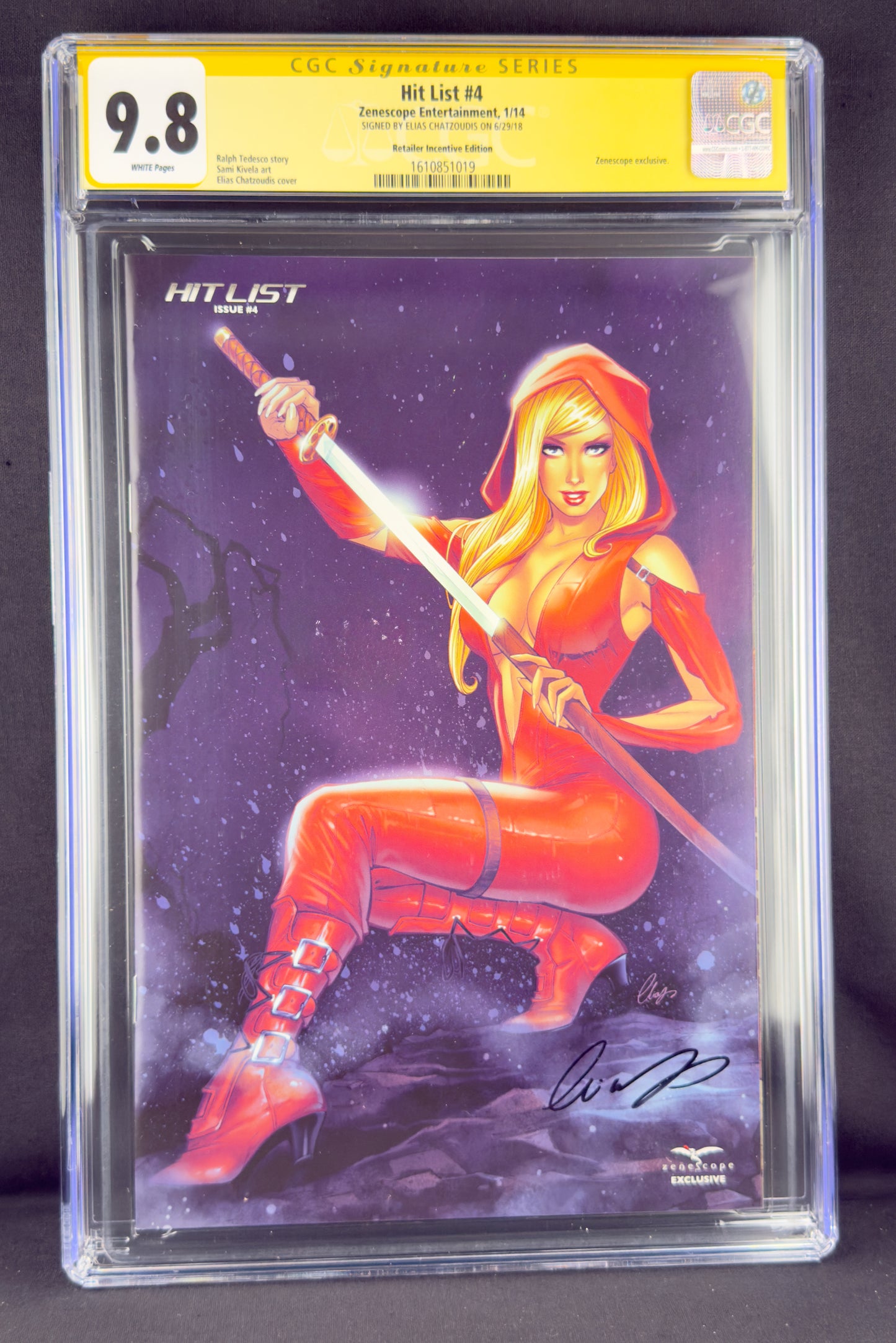 Hit List #4 (2014) CGC 9.8 SS Elias Chatzoudis Variant