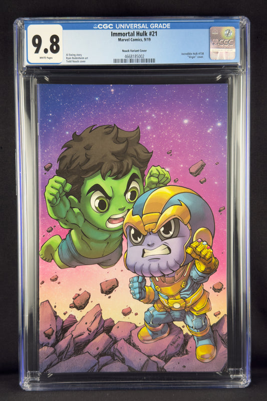 Immortal Hulk #21 (2019) CGC 9.8 Todd Nauck Virgin Variant - Hulk vs Thanos.
