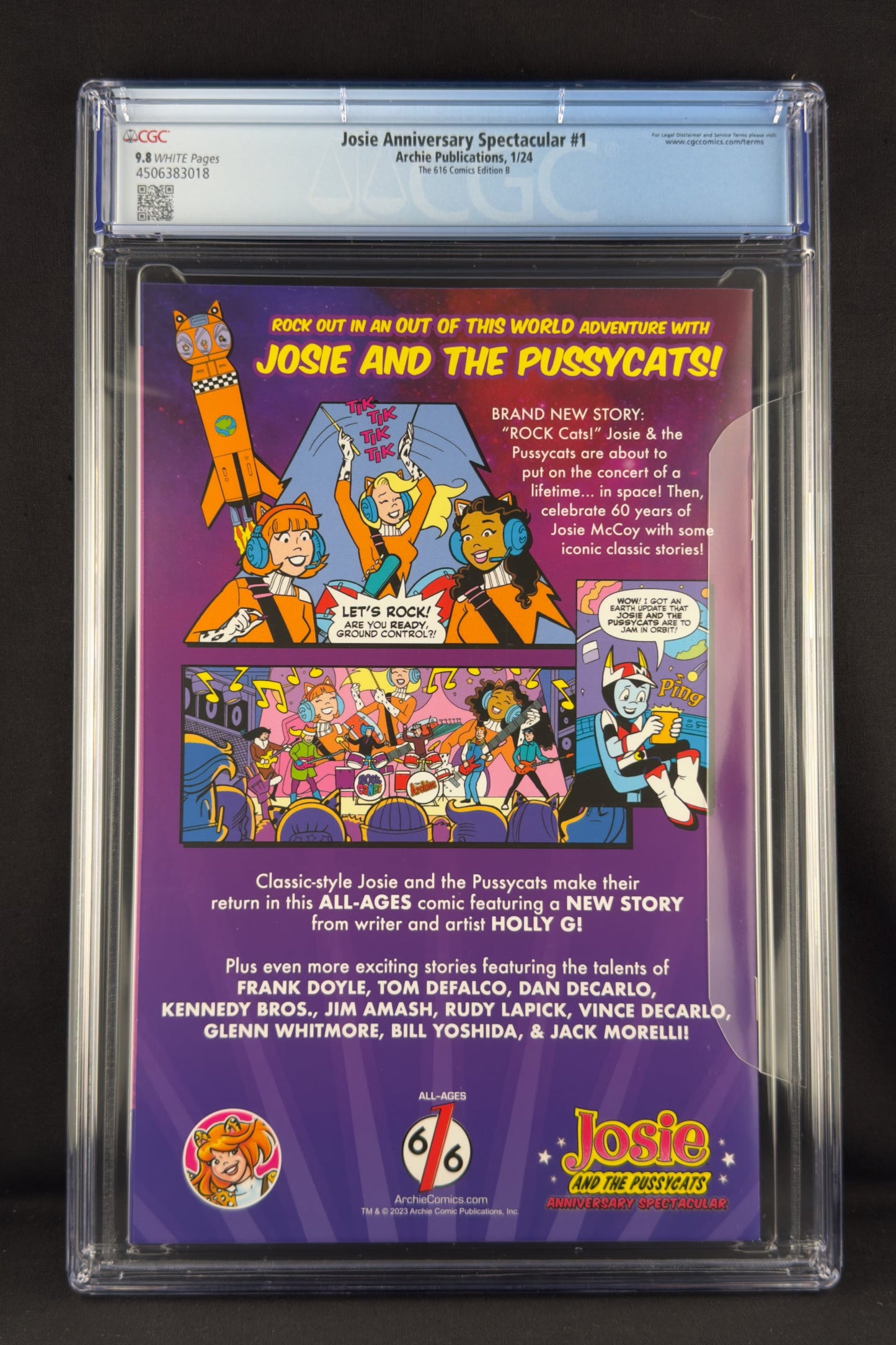 Josie Anniversary Spectacular #1 (2024) CGC 9.8 Josh Burns Virgin Variant B Ltd 250