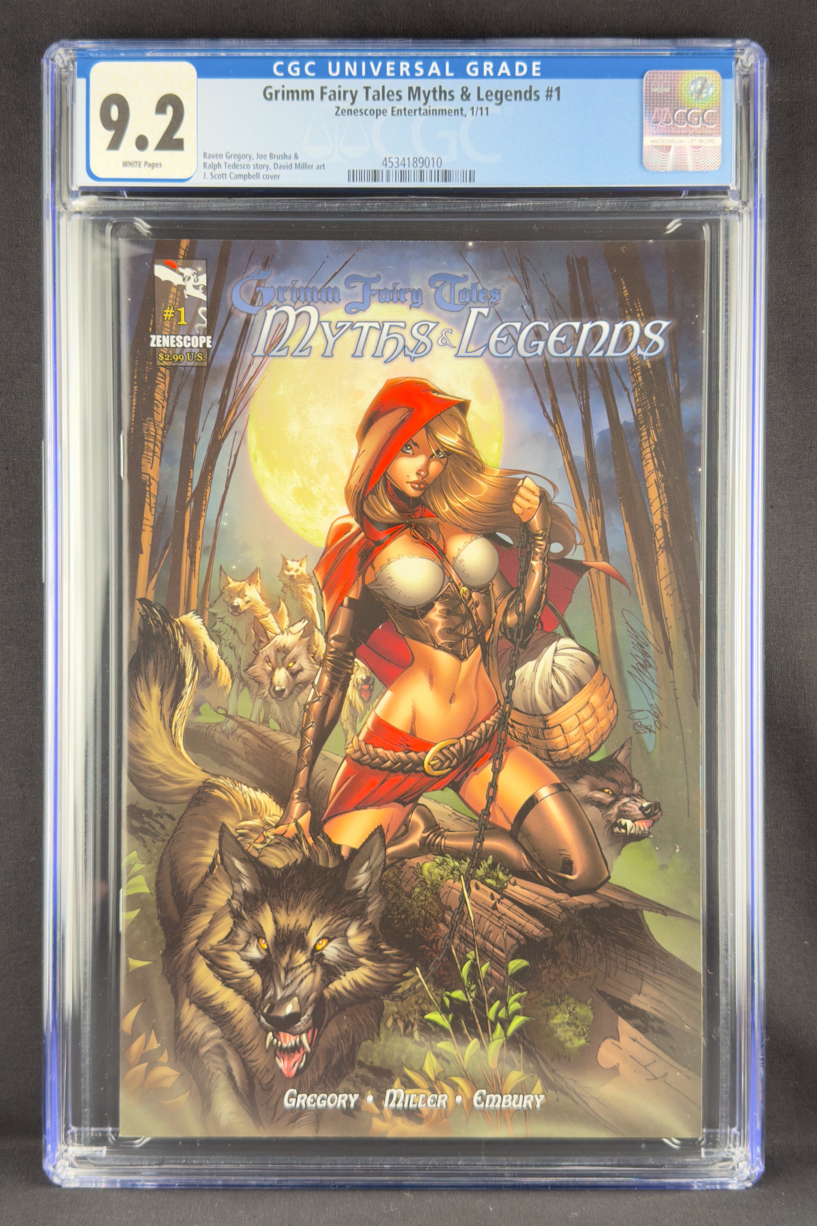 Myths & Legends #1 (2011) CGC 9.2 J Scott Campbell. Red Riding Hood.
