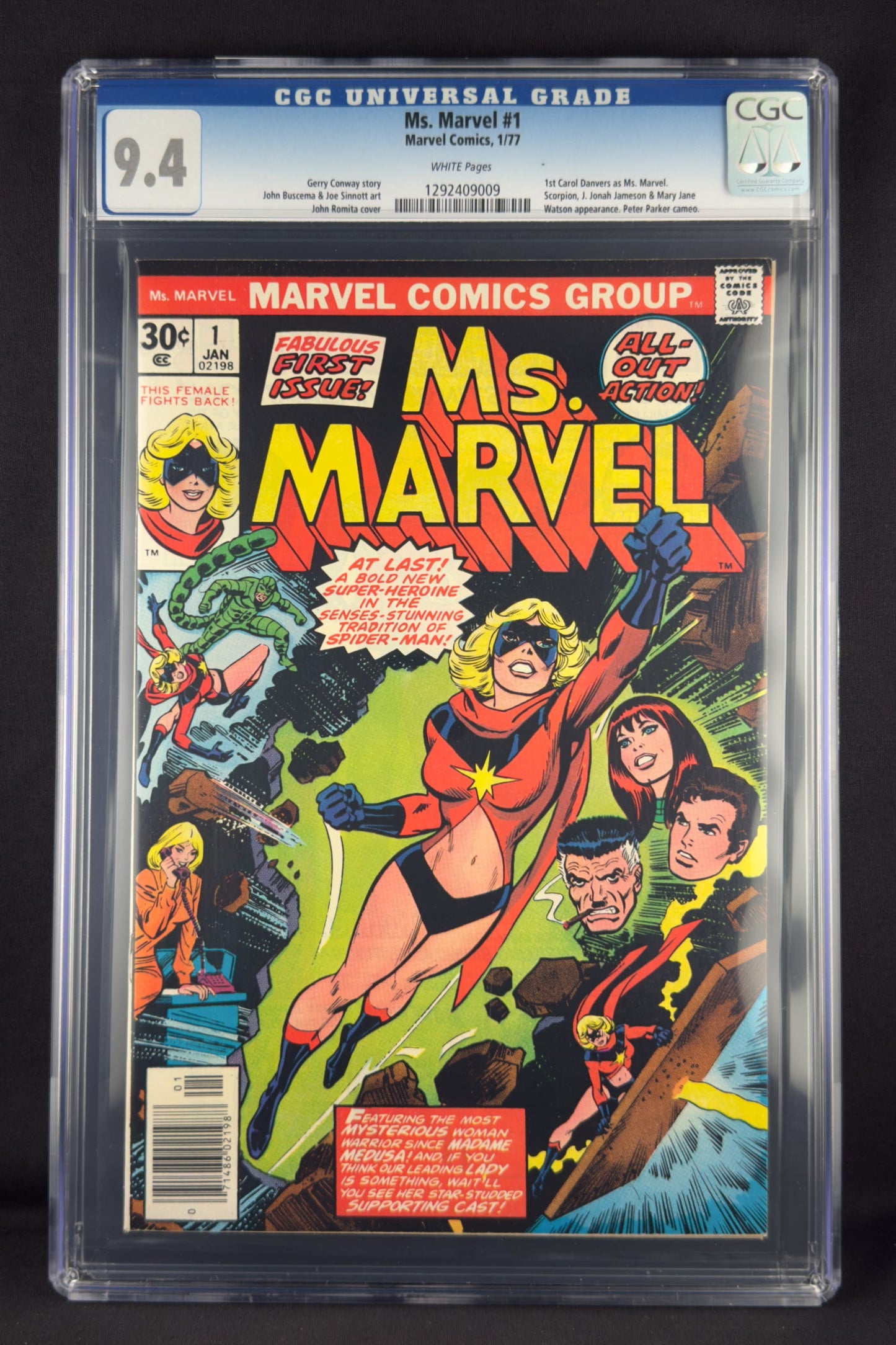 Ms. Marvel #1 (1977) CGC 9.4 - First appearance of Ms. Marvel (Carol Danvers)