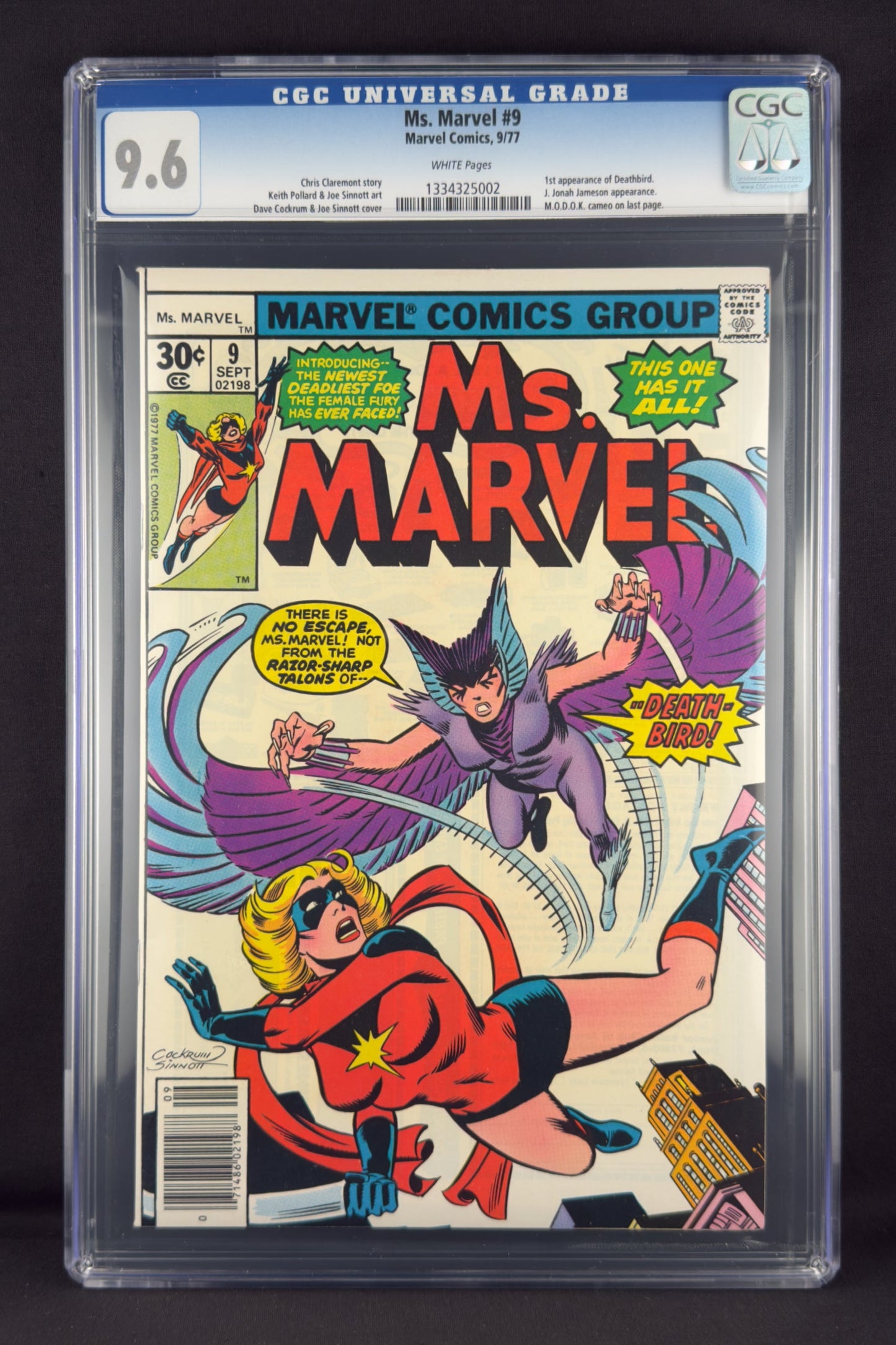 Ms. Marvel #9 (1977) CGC 9.6 - First appearance of Deathbird