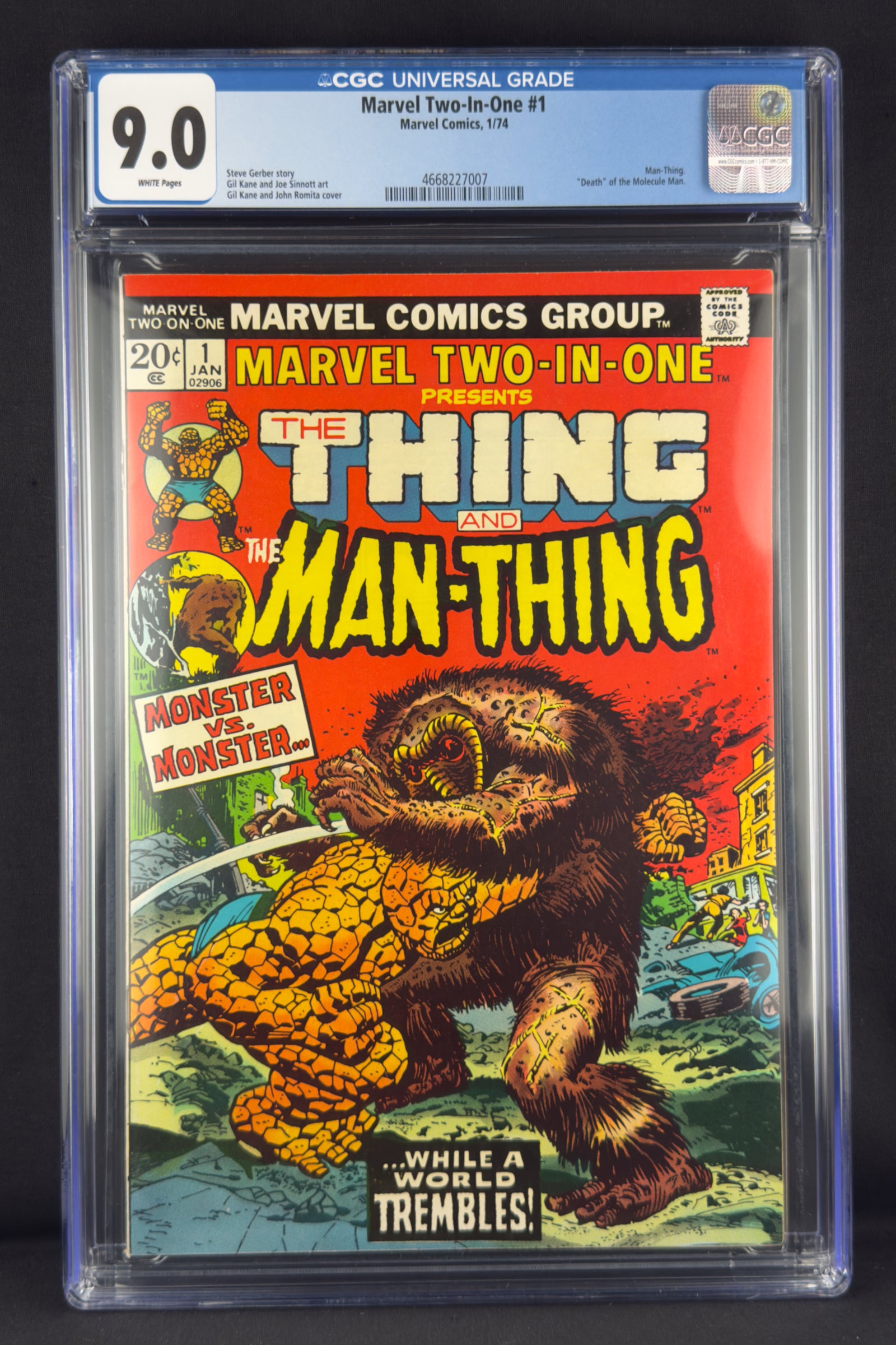 Marvel Two-in-One #1 (1974) CGC 9.0 - Death of Molecule Man.
