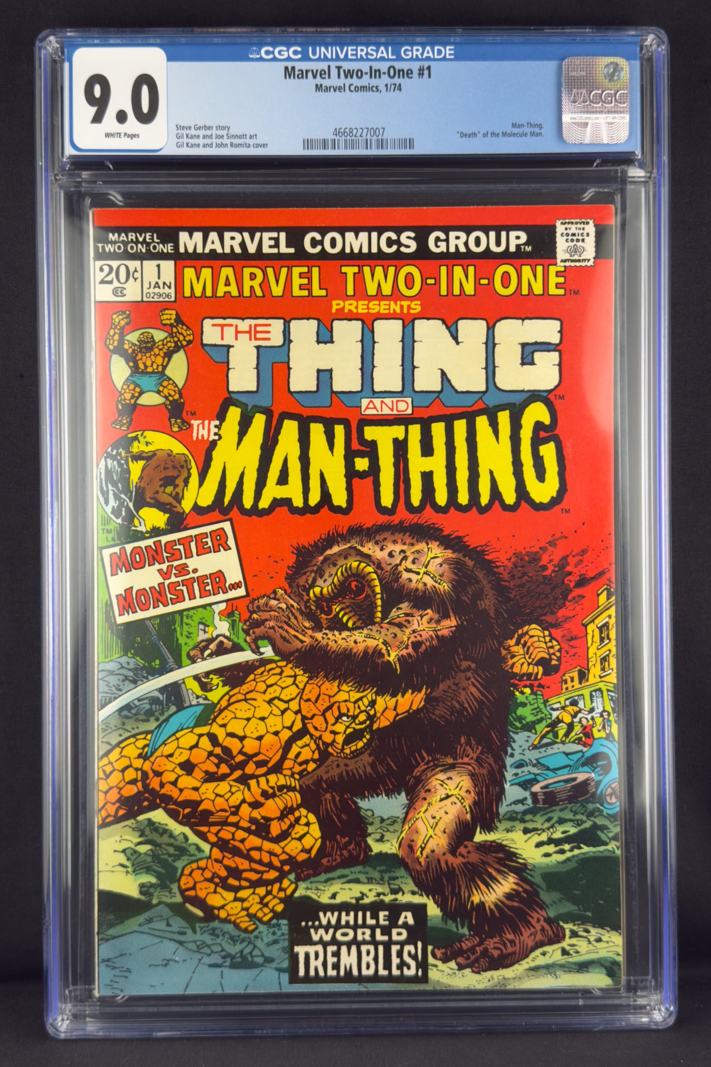 Marvel Two-in-One #1 (1974) CGC 9.0 - Death of Molecule Man