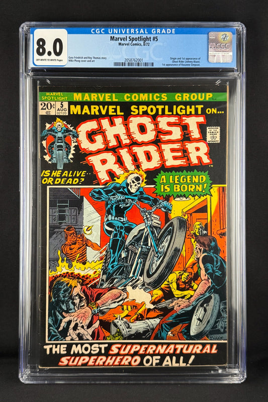 Marvel Spotlight #5 (1972) CGC 8.0 Mike Ploog - 1st app Ghost Rider (Johnny Blaze)
