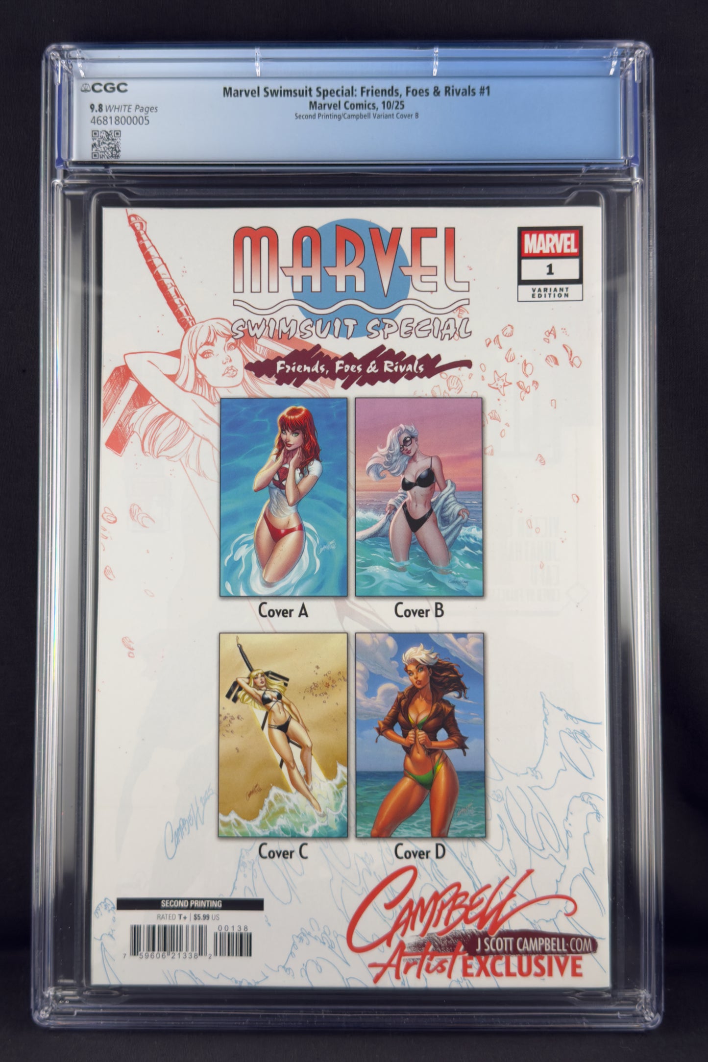 Marvel Swimsuit Special: Friends, Foes & Rivals #1 (2025) CGC 9.8 J. Scott Campbell Virgin Ltd 1500