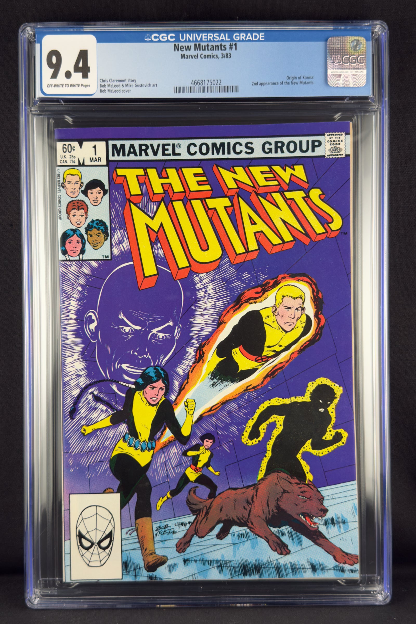 New Mutants #1 (1983) CGC 9.4 - First Project Wideawake - Origin Karma.