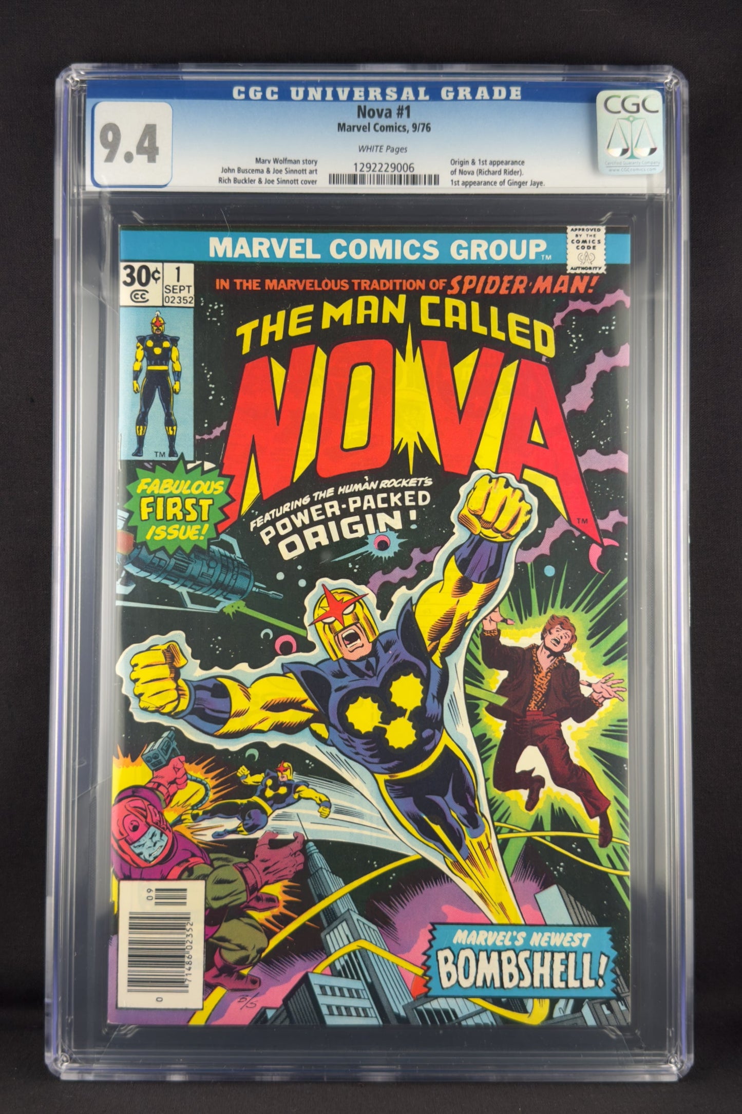Nova #1 (1976) CGC 9.4 - First appearance of Nova (Richard Rider)