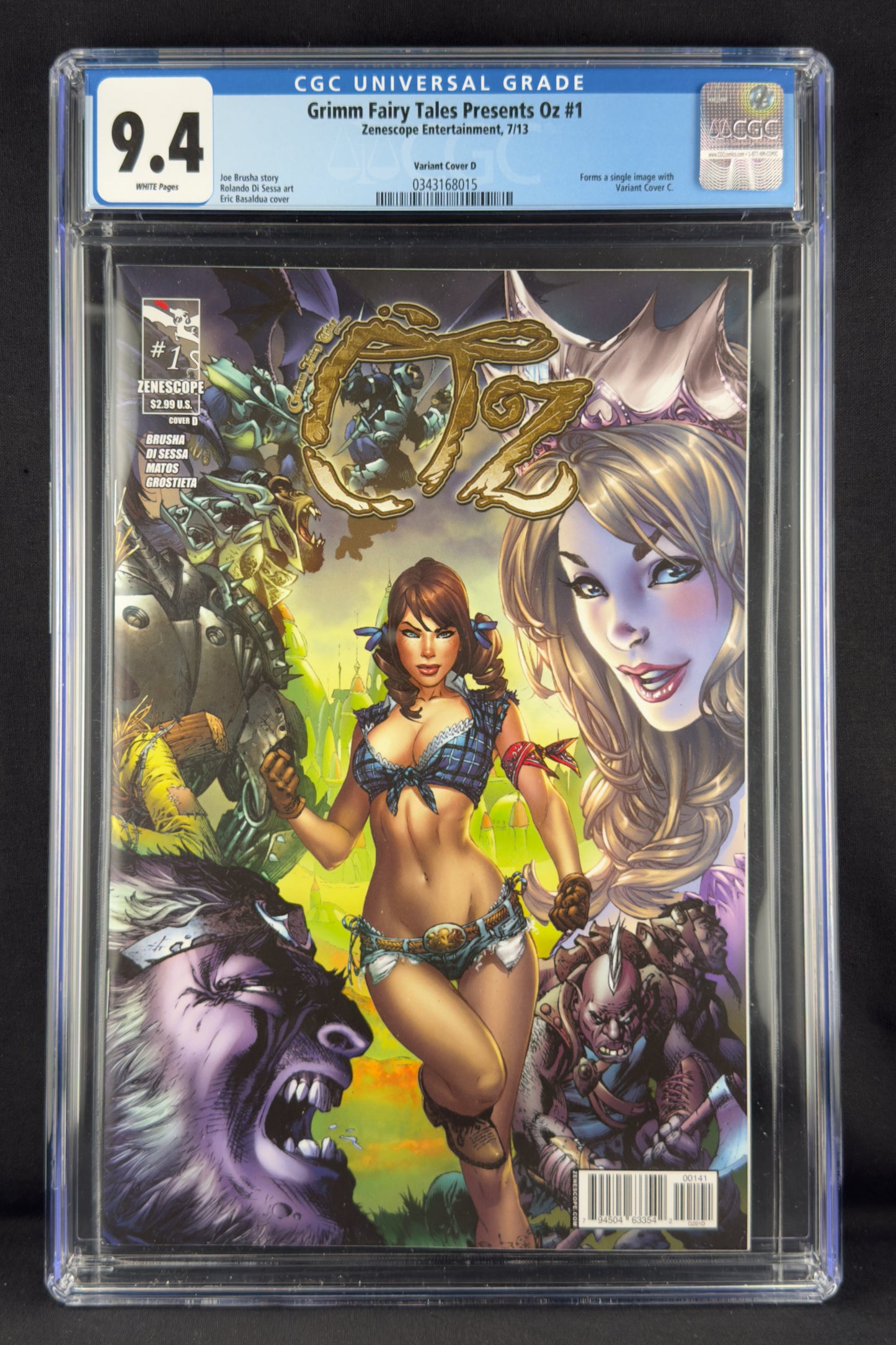 Oz #1 (2013) CGC 9.4 Eric Basaldua Variant D. Dorothy Gale, Glinda.