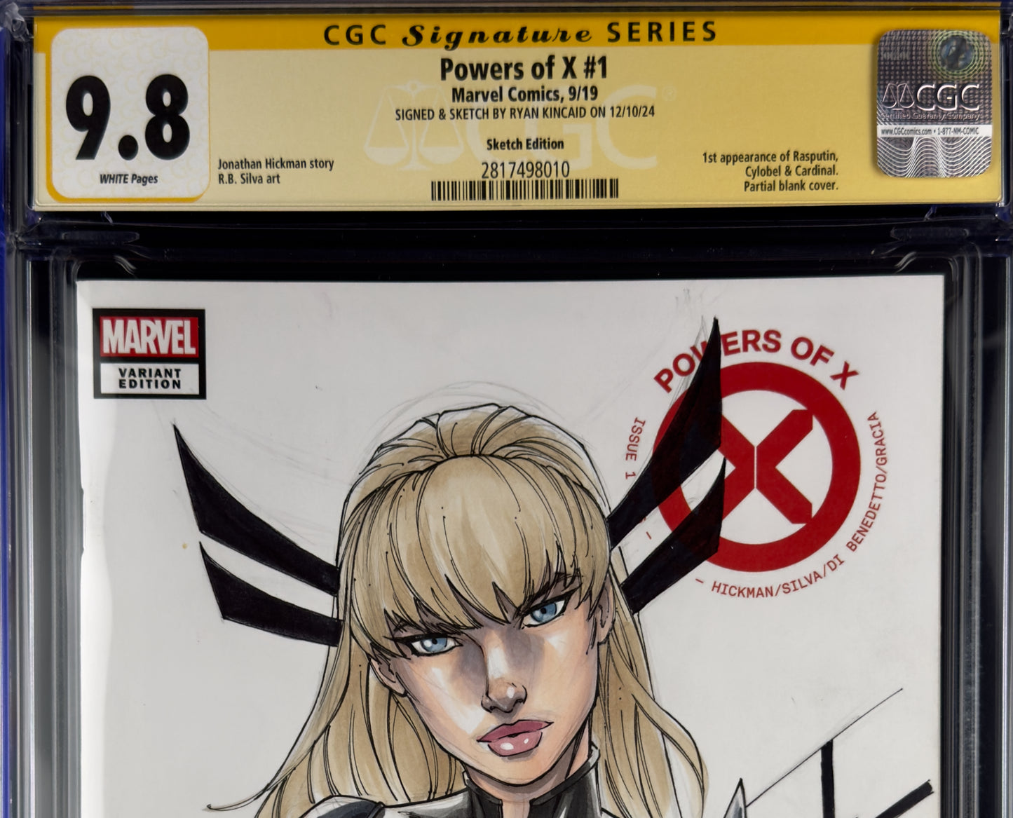 Powers of X #1 (2019) CGC 9.8 SS Ryan Kincaid Magik Sketch - 1st app Rasputin