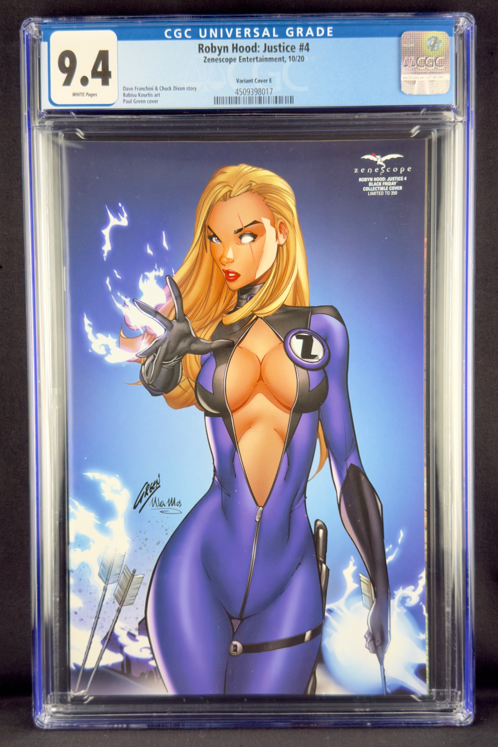 Robyn Hood Justice #4 (2020) CGC 9.4 Paul Green Var E Invisible Girl Cosplay.