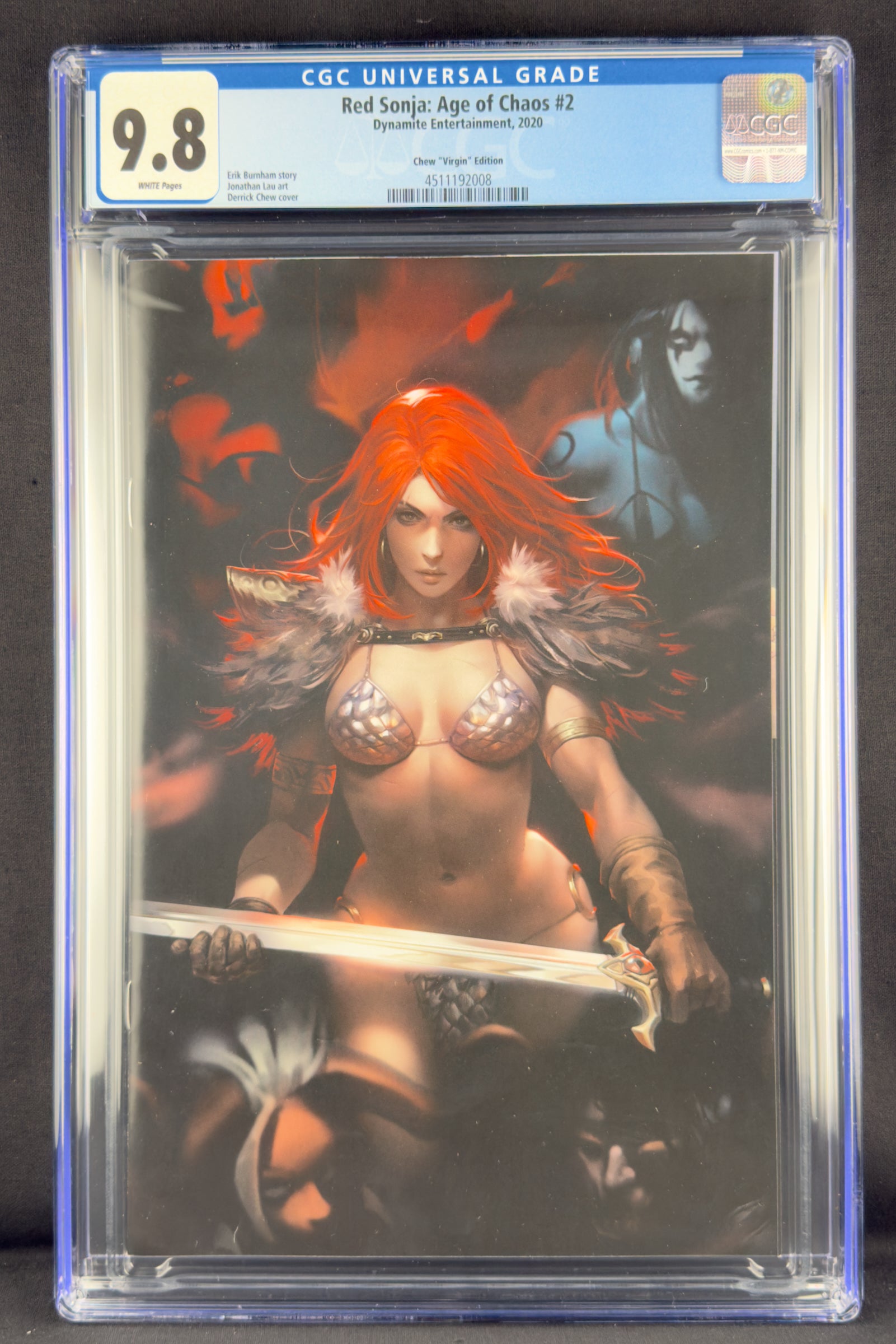 Red Sonja Age of Chaos #2 (2020) CGC 9.8 Derrick Chew Virgin Variant.
